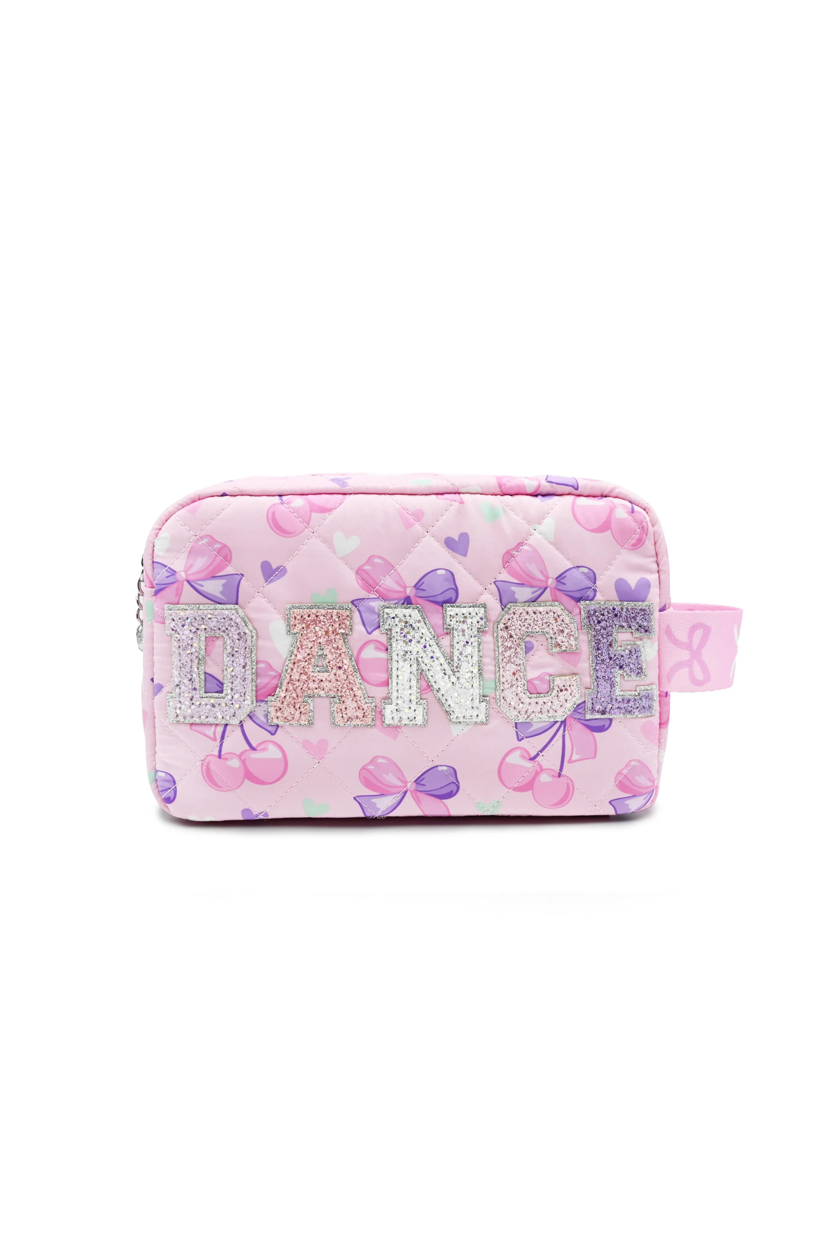 Dance Cherry Bow Pouch Pink front view