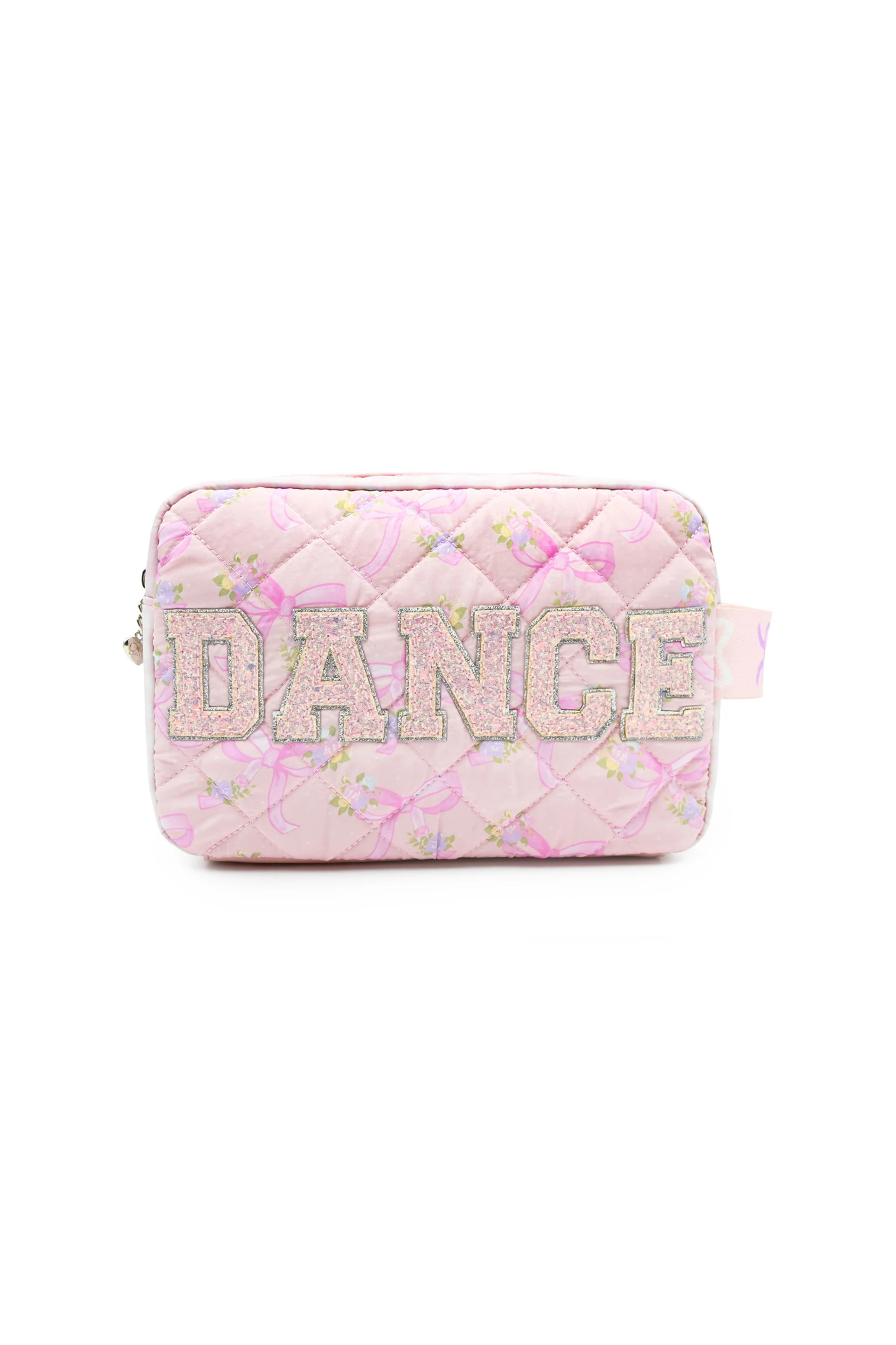 Dance Flower Bow Pouch Pink front view