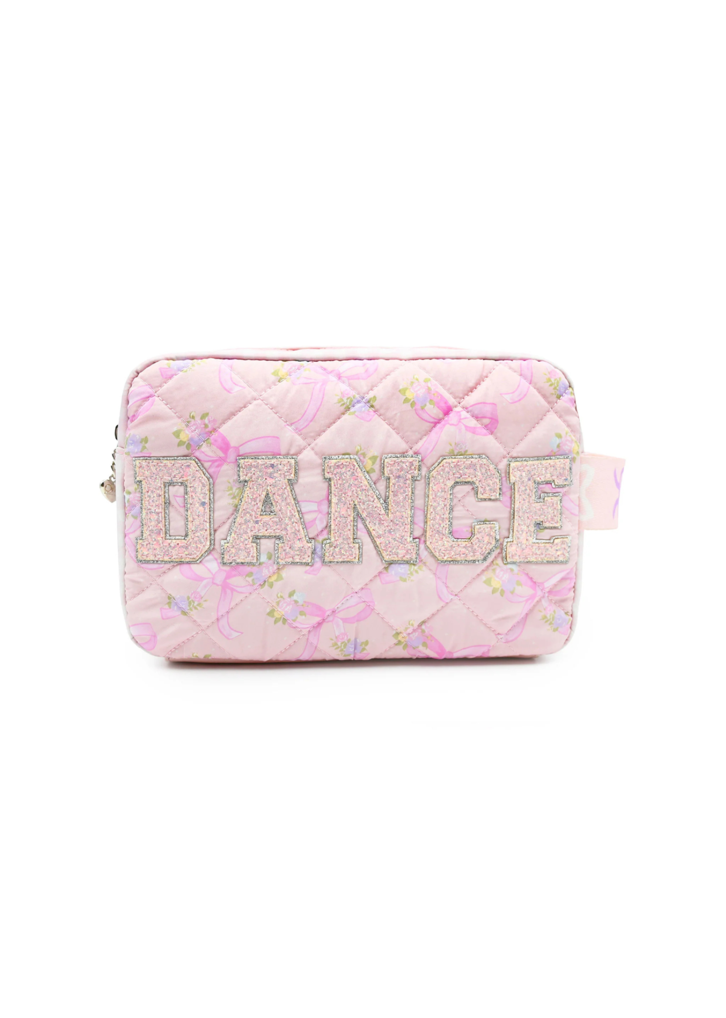 Dance Flower Bow Pouch Pink front view