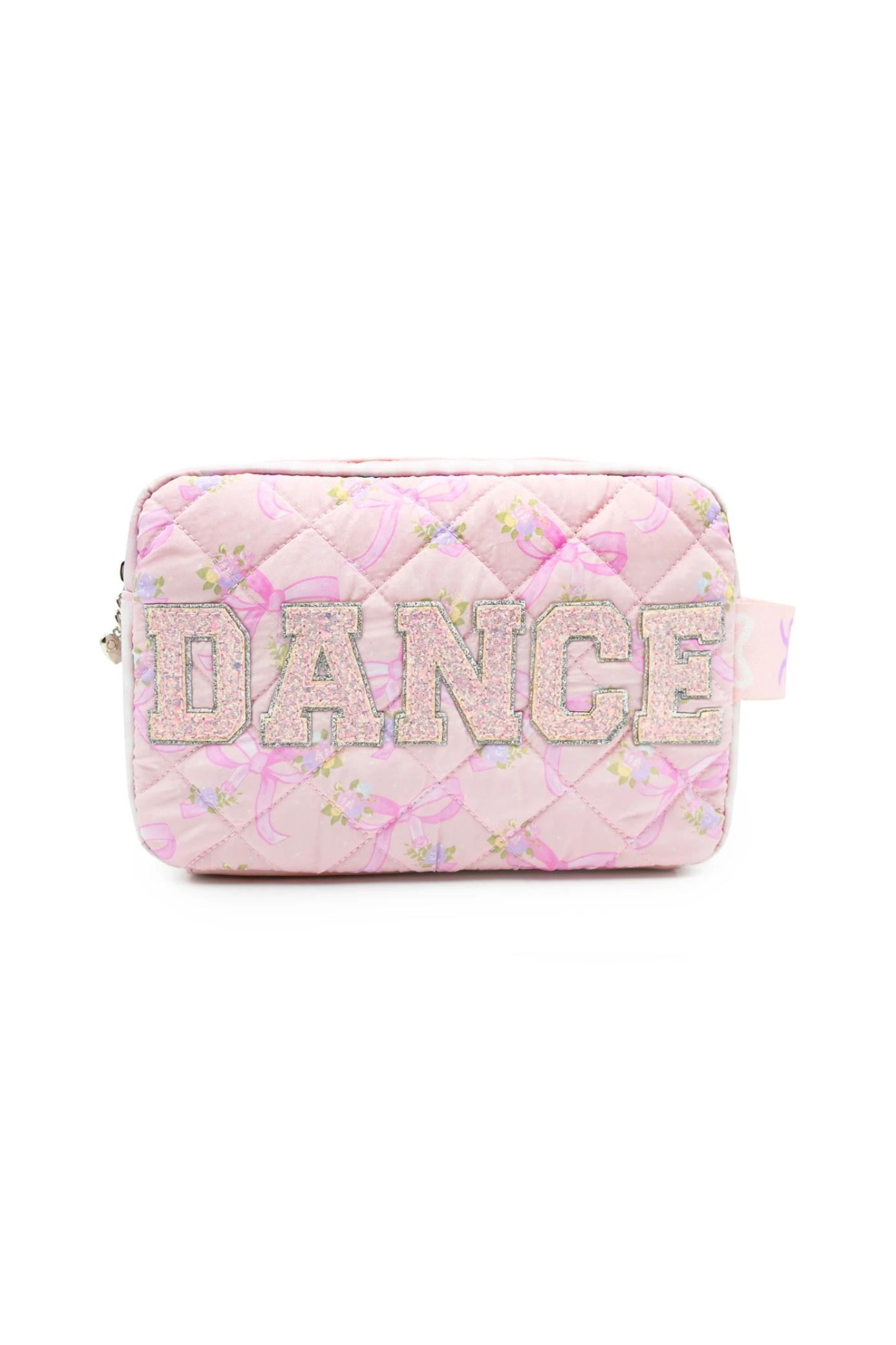 Dance Flower Bow Pouch Pink front view