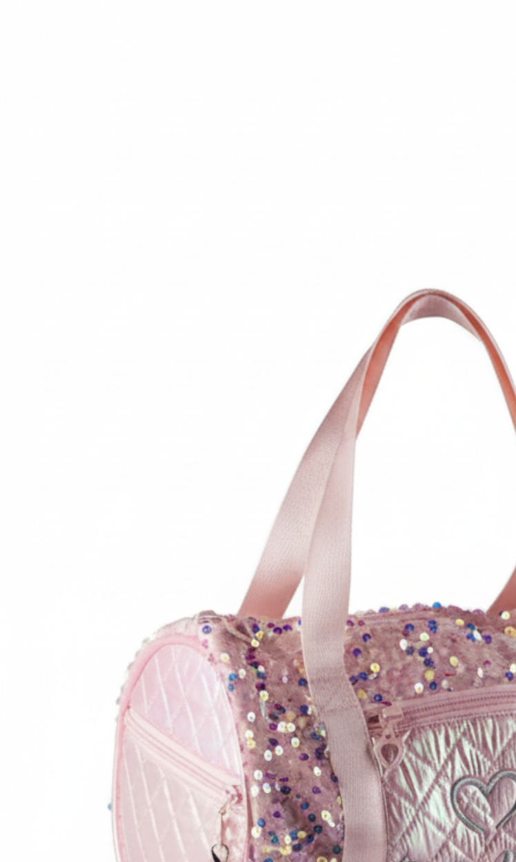 Dazzling Sequin Duffel Pink front view
