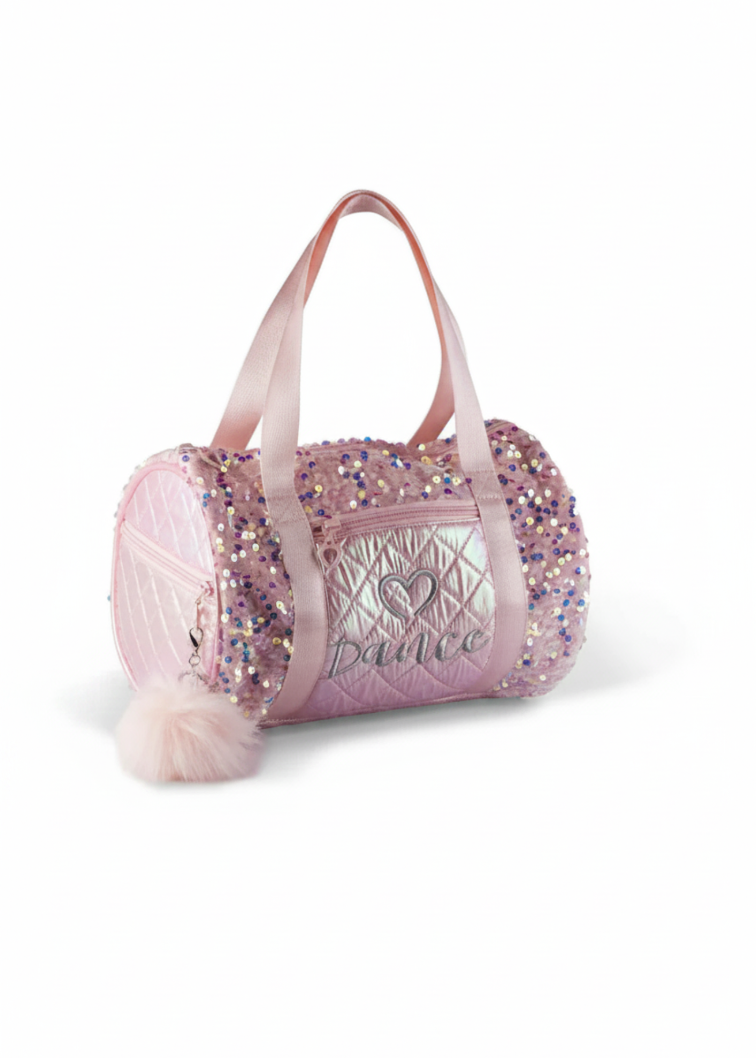 Dazzling Sequin Duffel Pink front view