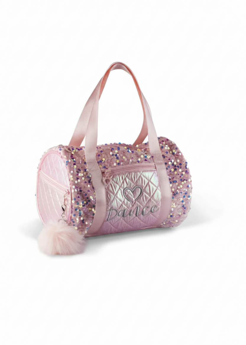 Dazzling Sequin Duffel Pink front view