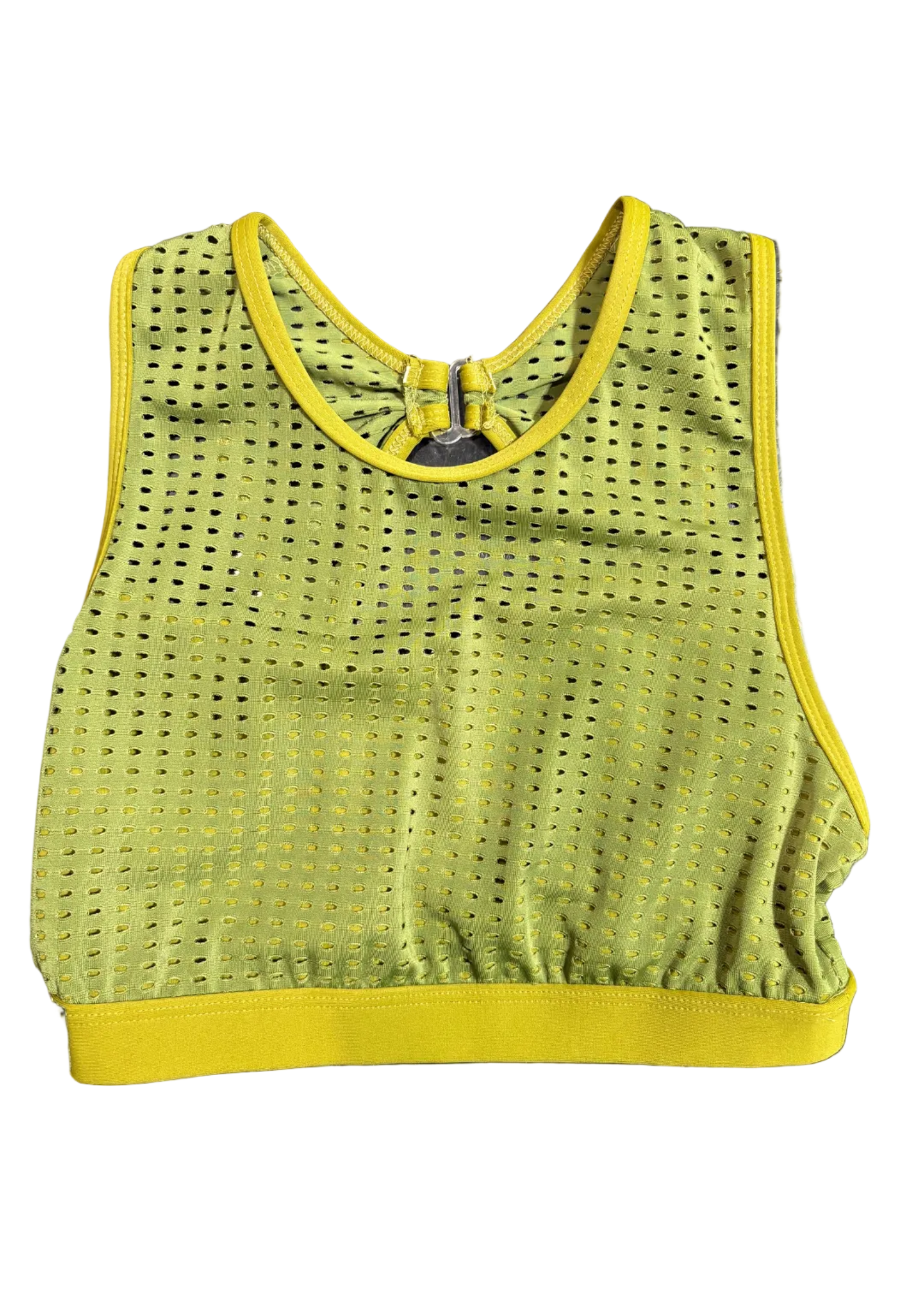 Meshed Out Crop Top Green front view