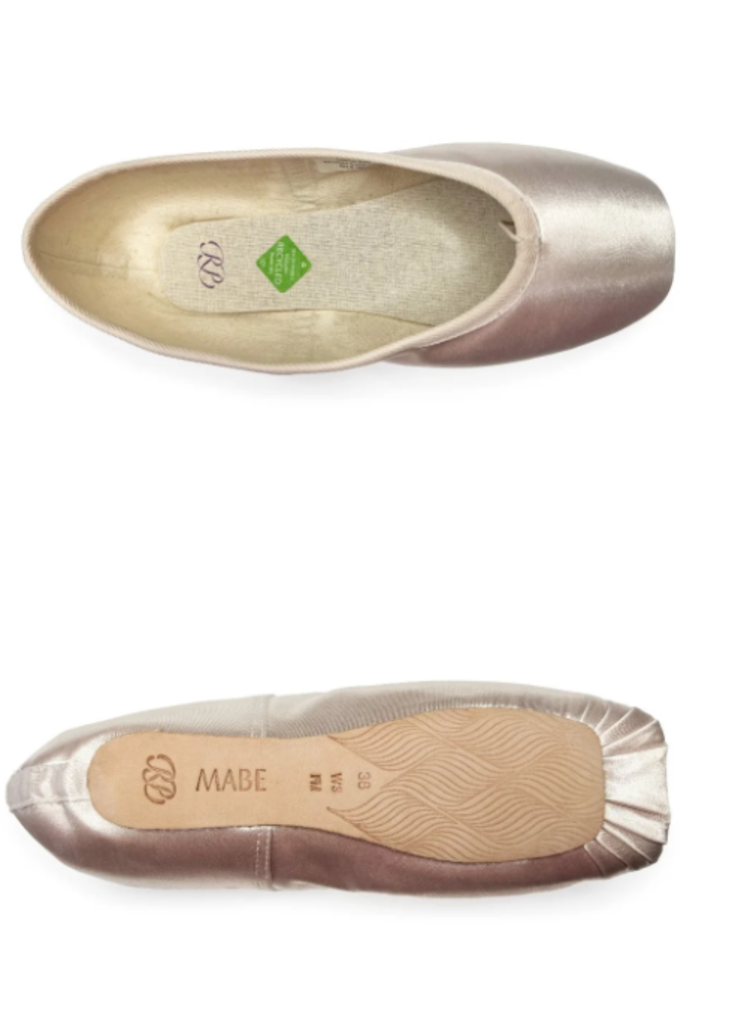 Mabe Pointe Shoe top and bottom view