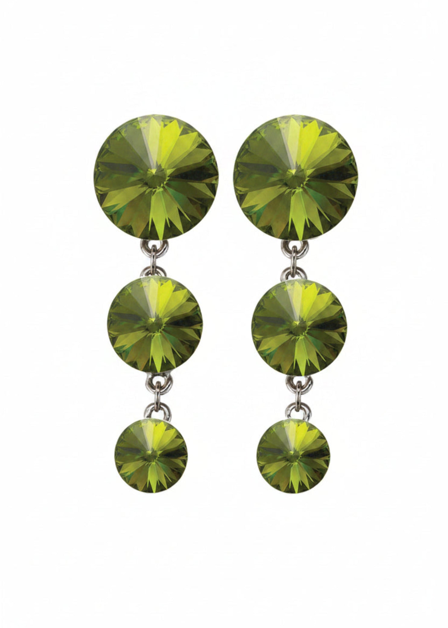 Graduated Drop Earrings Olivine
