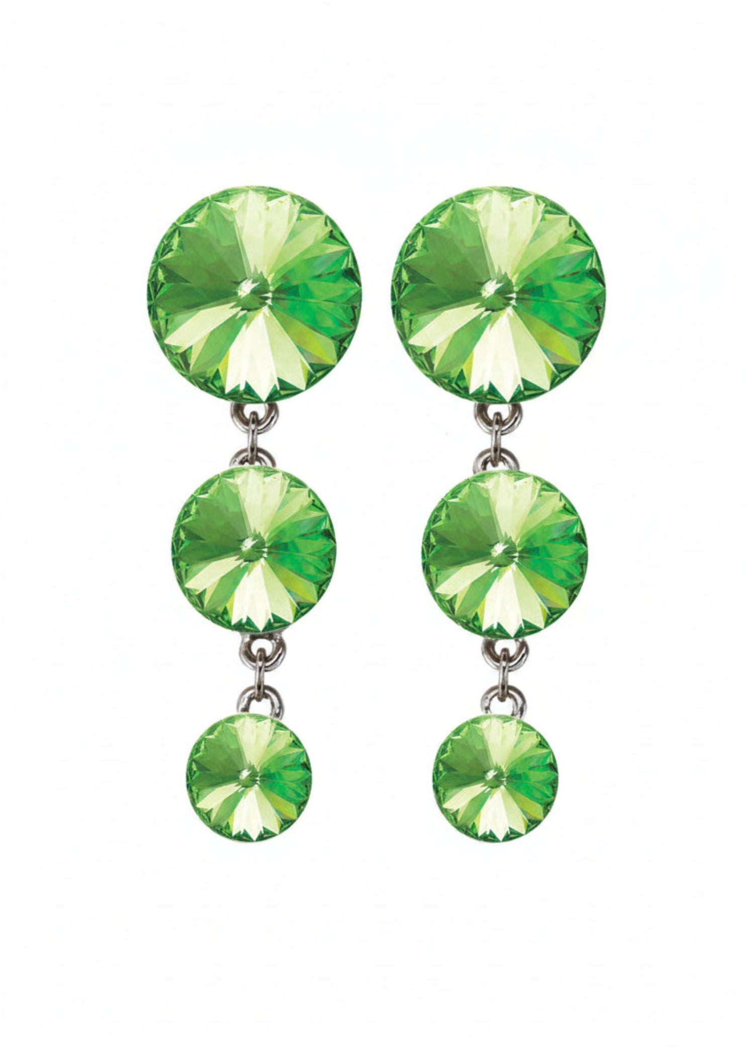 Graduated Drop Earrings Peridot