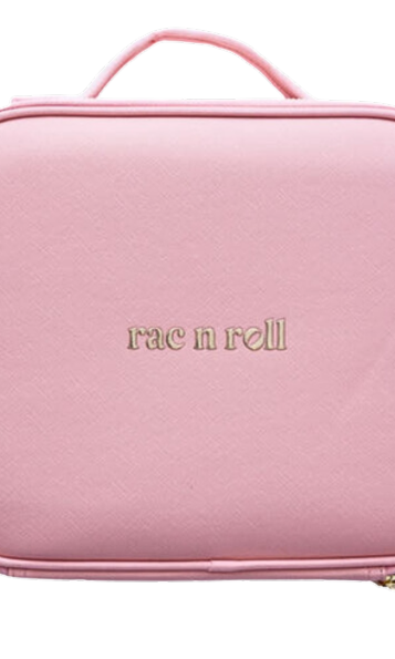 Cosmetic Case with LED Light pink front view