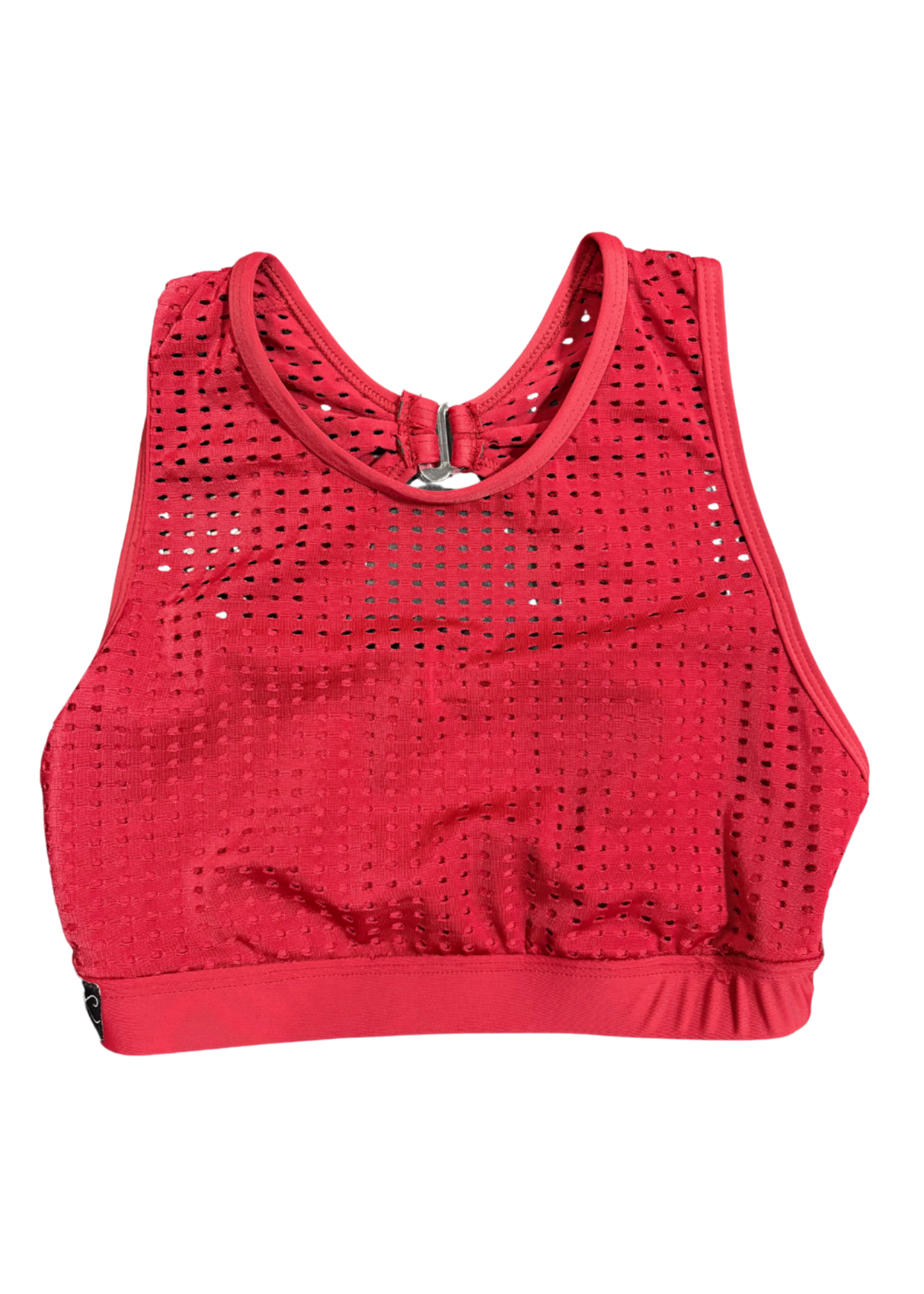Meshed Out Crop Top Red front view