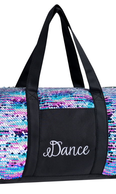 Striped Sequins Duffel Bag black