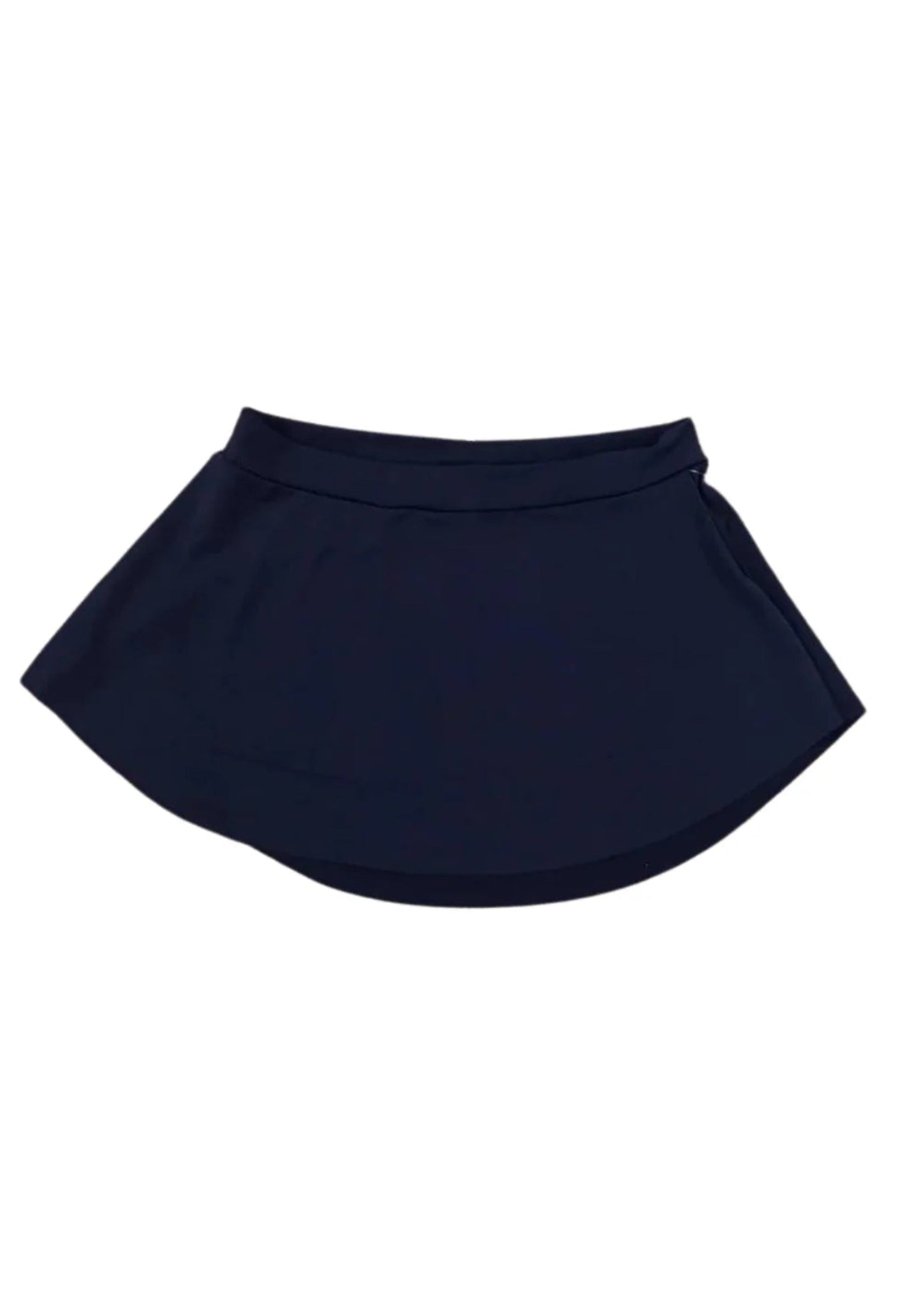 Curved Pull On Skirt Navy front view