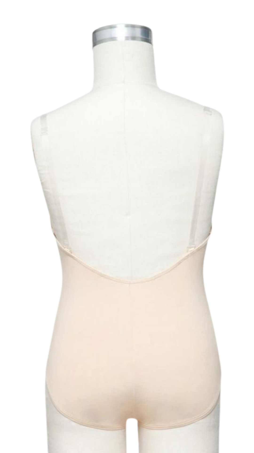 Clear Strap Camisole Leotard Nude back view