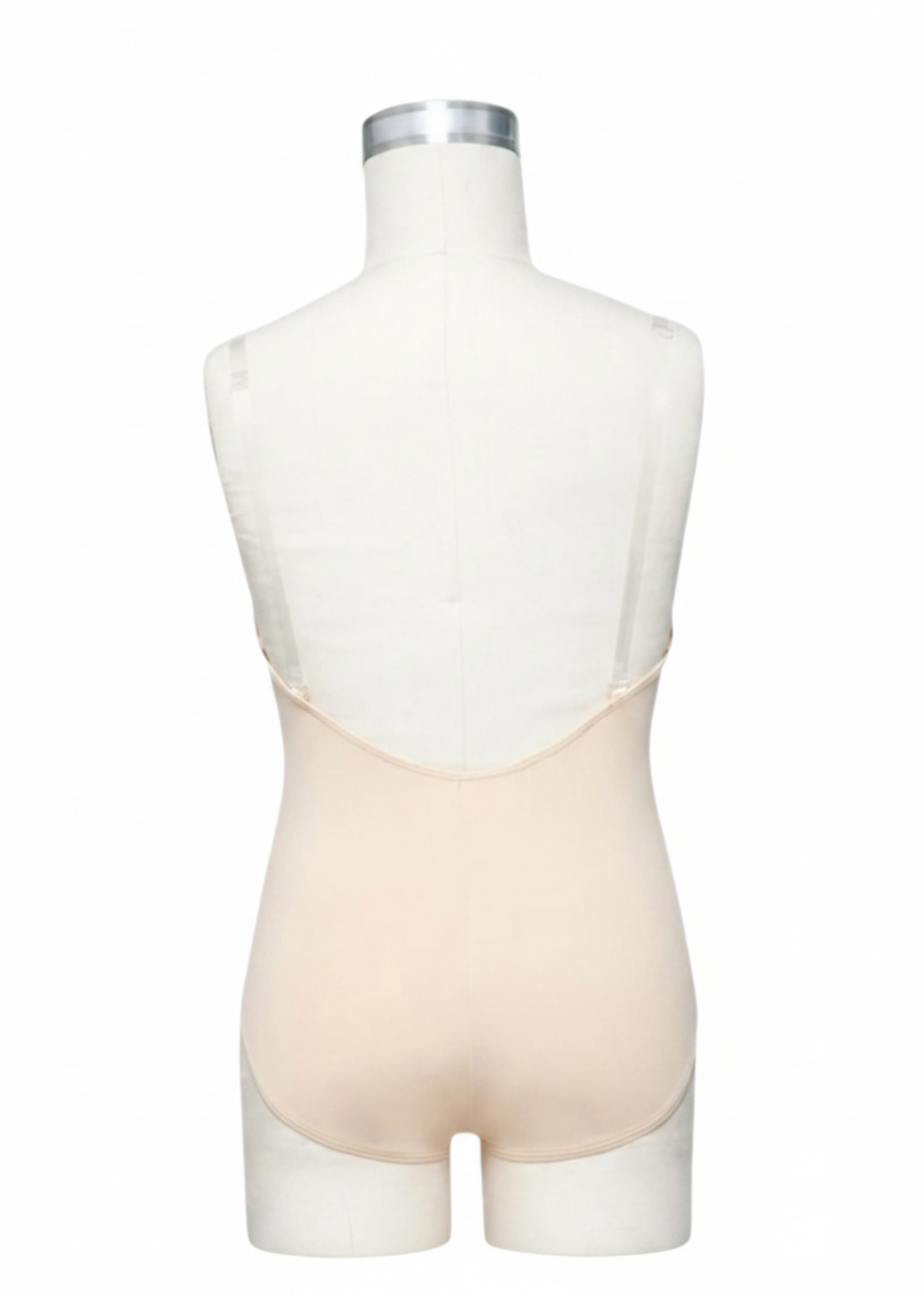 Clear Strap Cami Leotard Nude back view