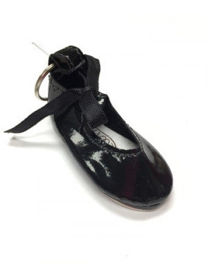 Mini tap shoe keychain with detailed design and miniature taps