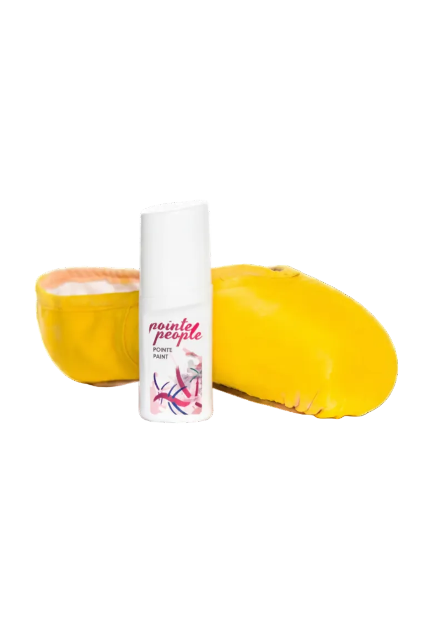 Fabric Pointe Shoe Paint Sunshine front view