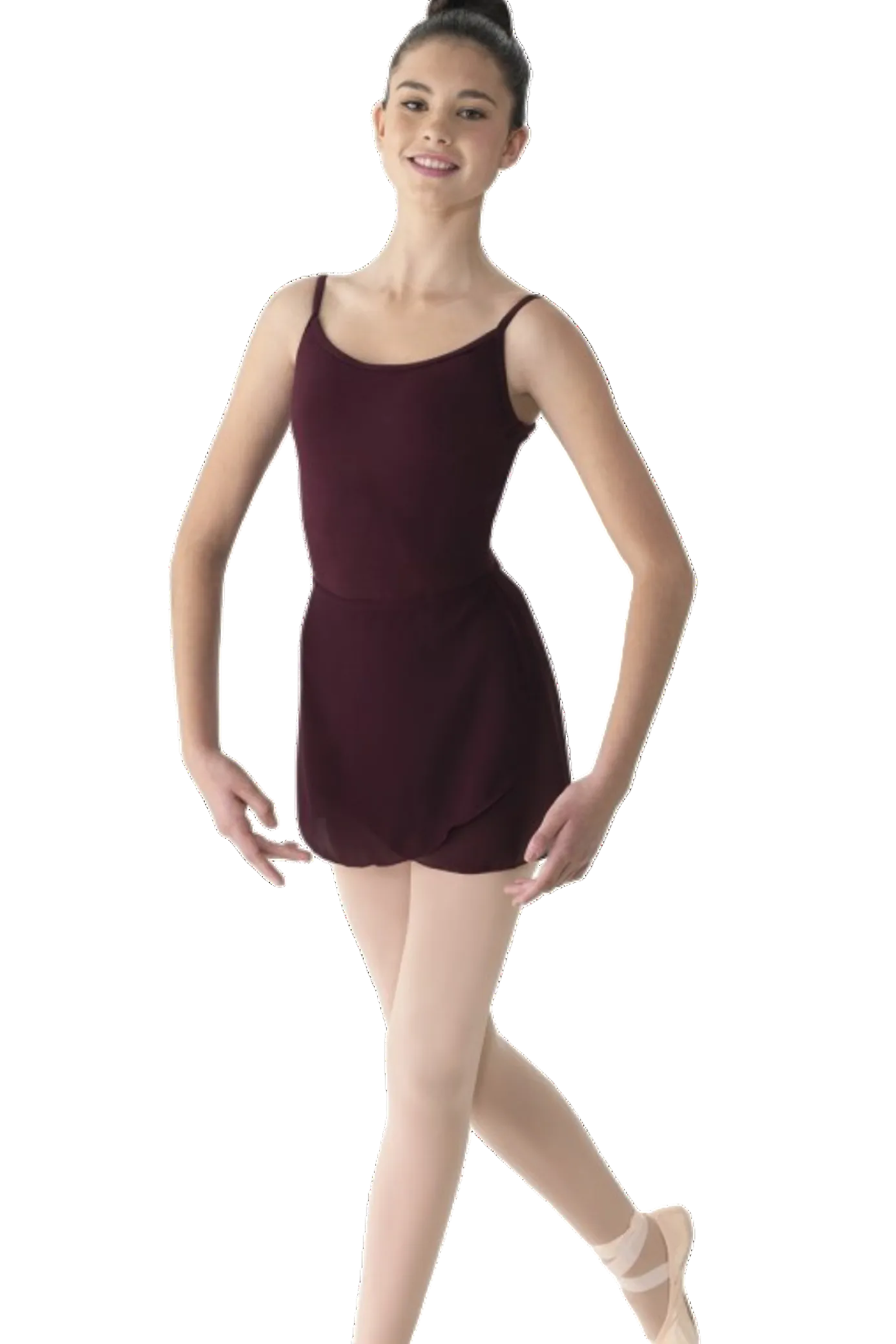 Georgette Wrap Skirt Blackberry front view