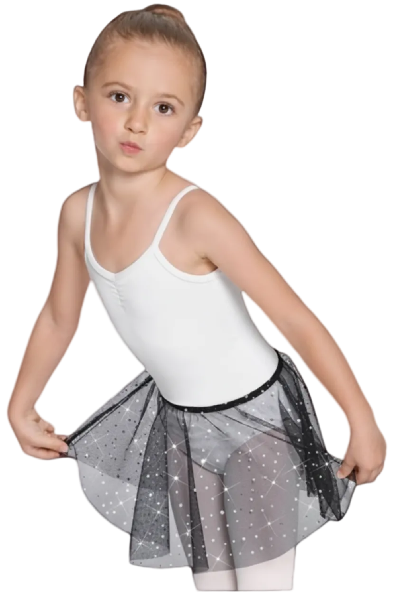 Sequin Tulle Skirt Black front view