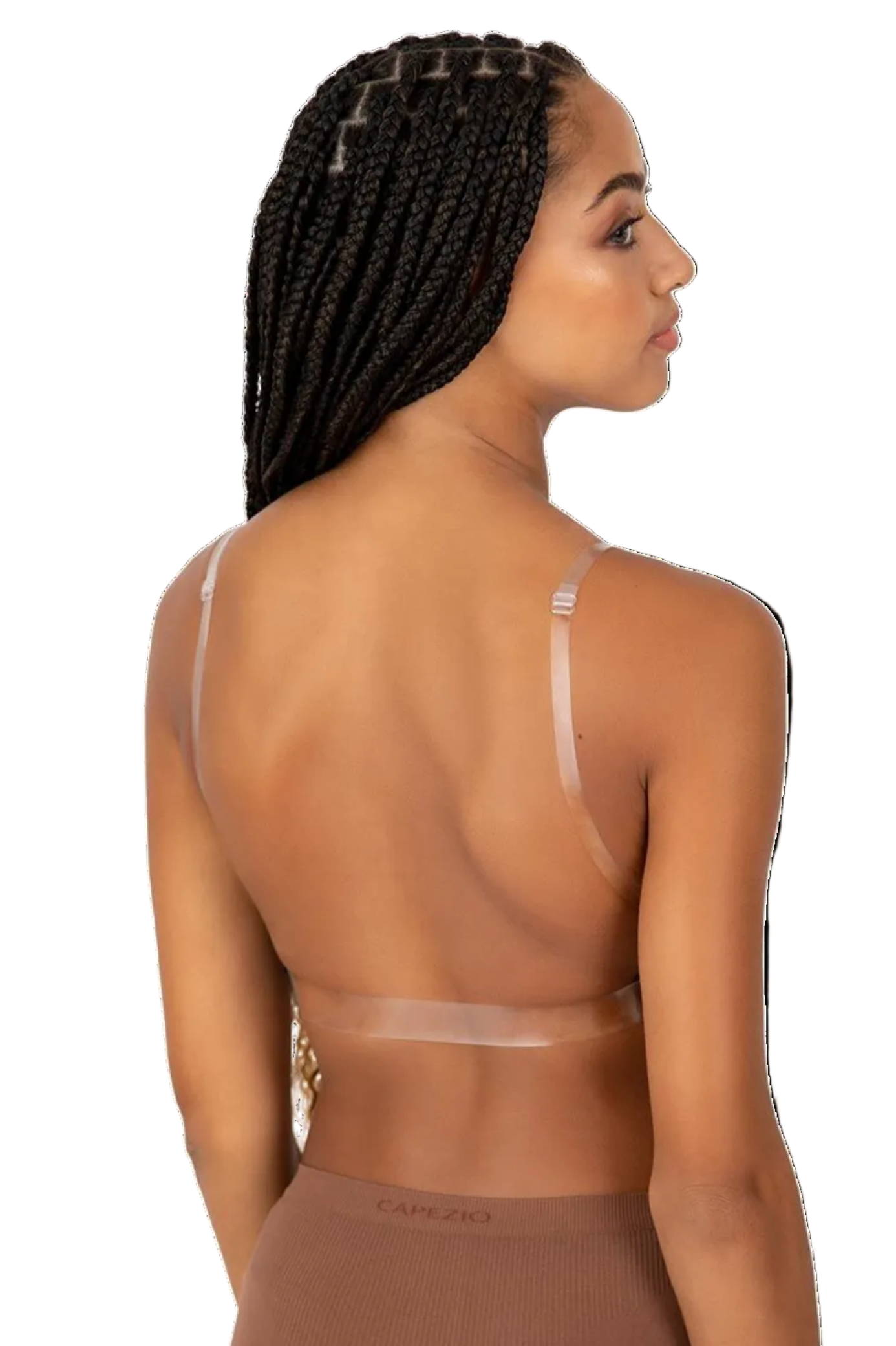 Deep Neck Bra Mocha back view