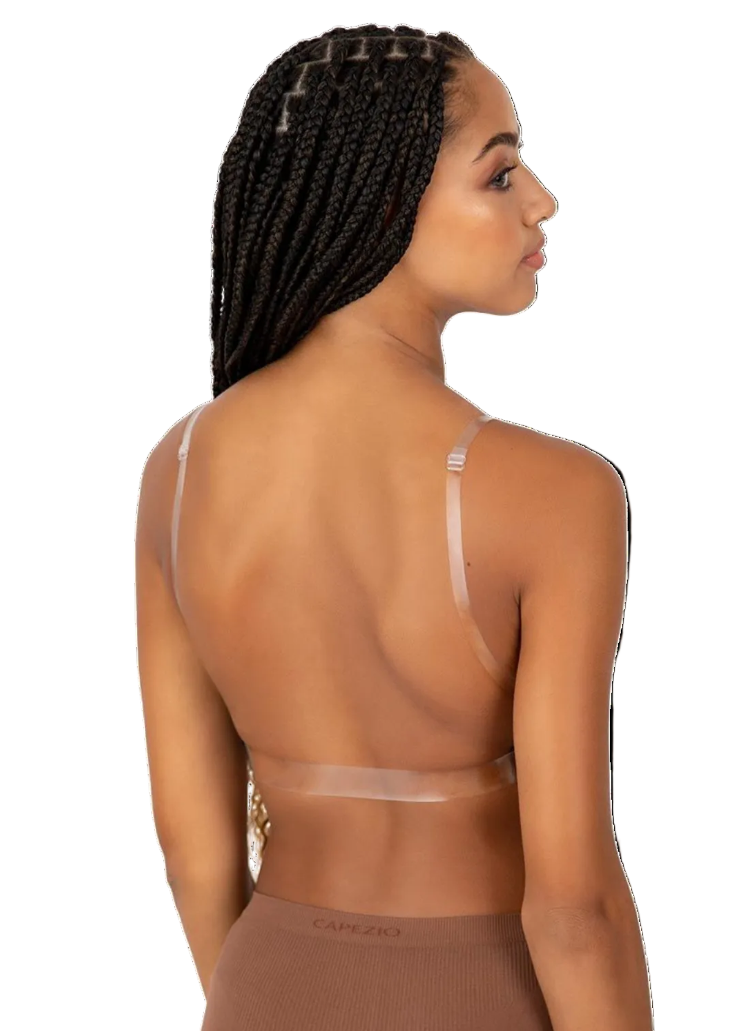Deep Neck Bra Mocha back view