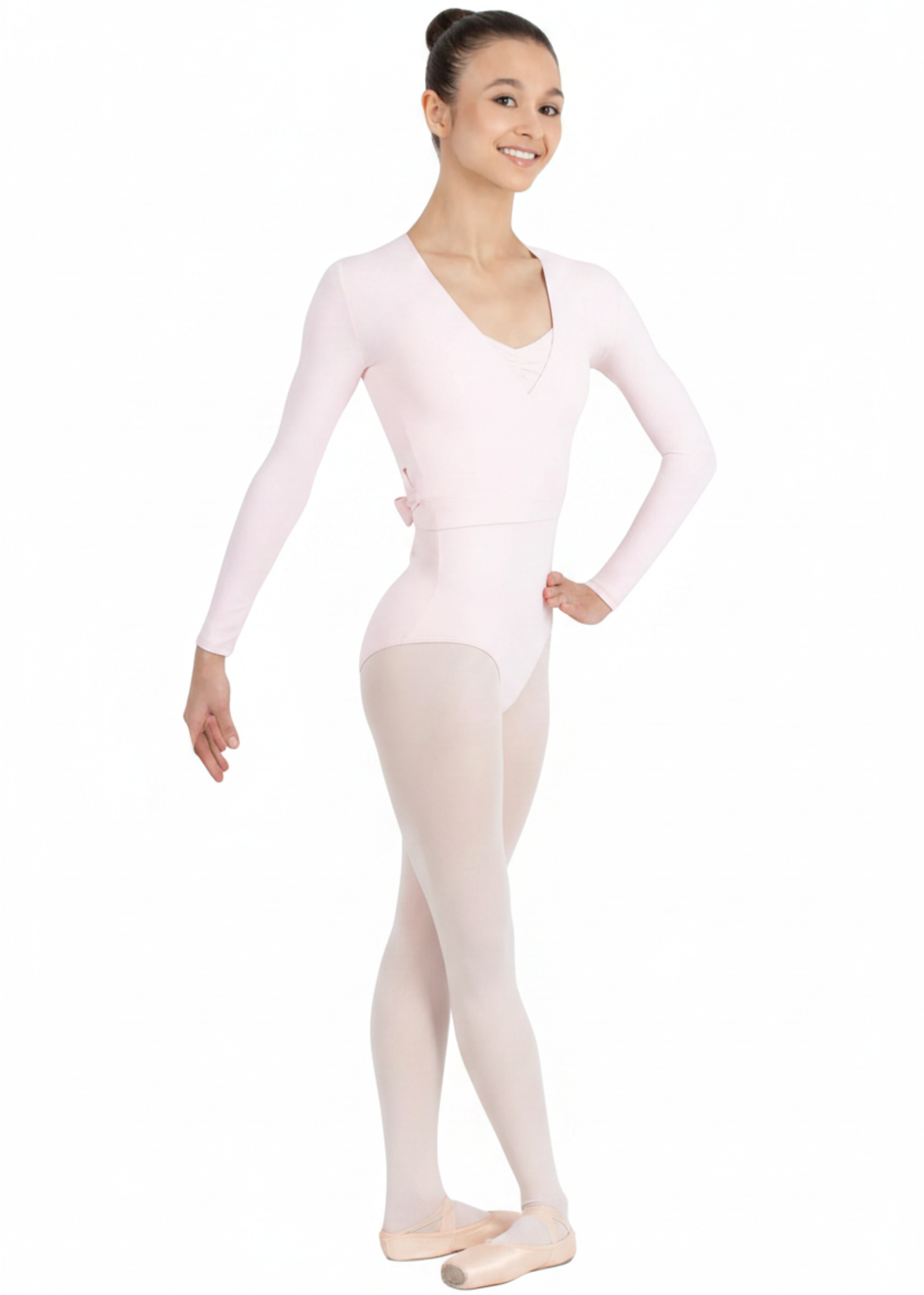 Warm Up Wrap Top Pink front view