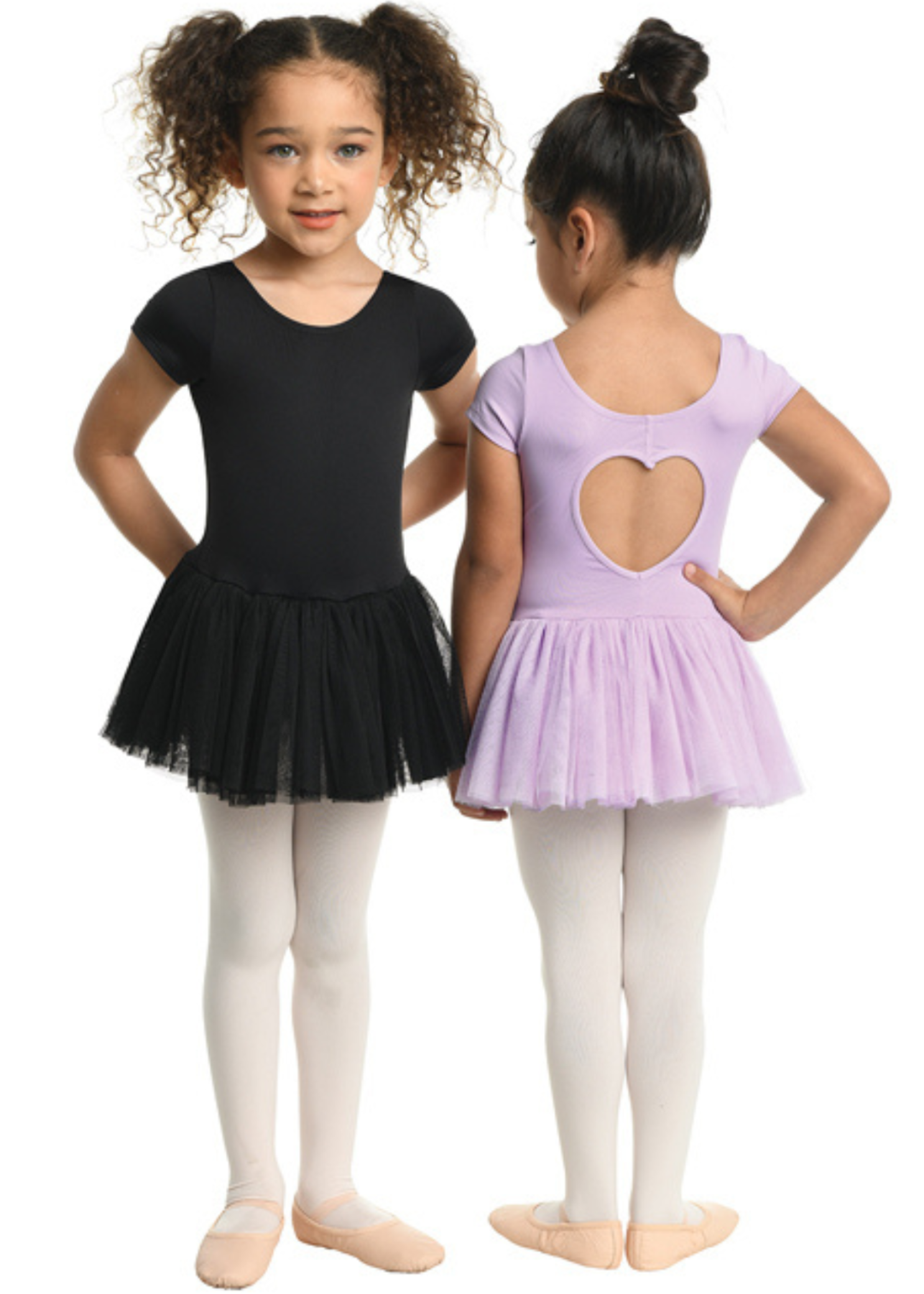 Penny Cap Sleeve Tutu Dress Black front Lavender back view