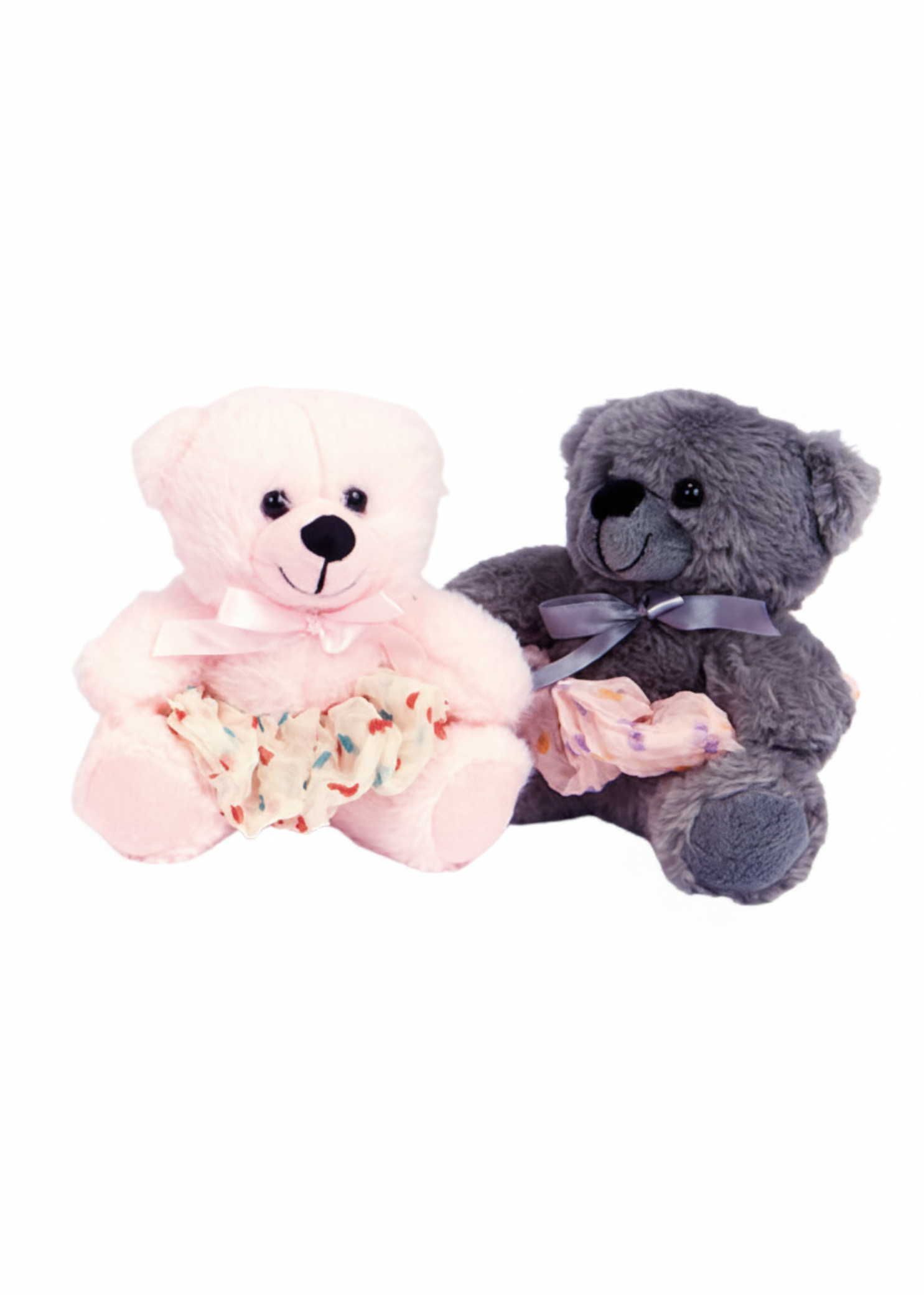 Grey soft cuddly plush bear with durable construction and dance-inspired charm