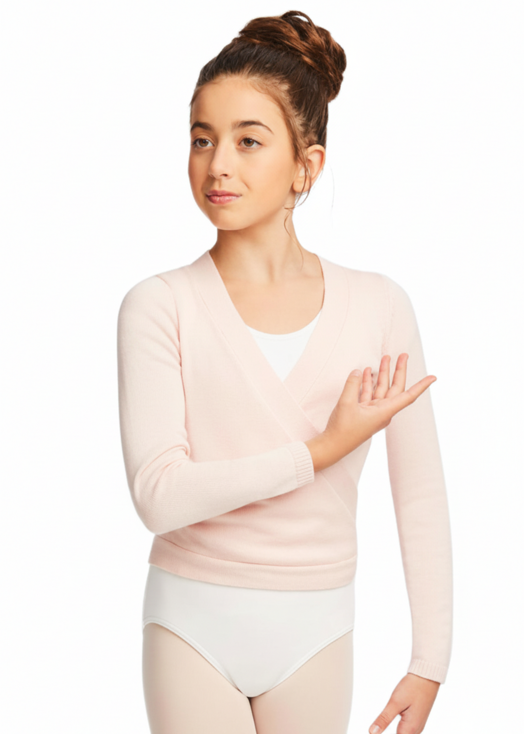 Wrap Sweater Pink front view