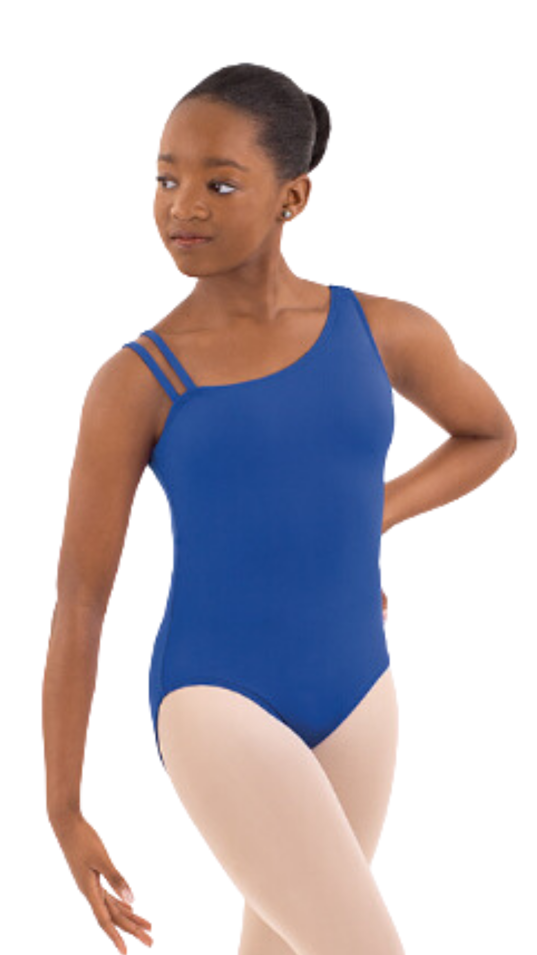 Asymmetric Leotard Royal front view