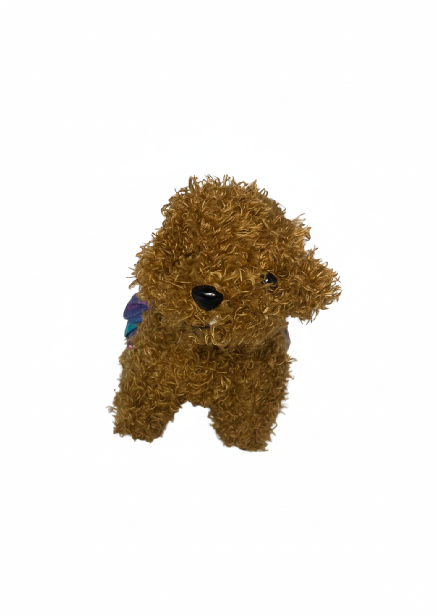 Dark Brown 5-inch plush terrier wearing a tutu with soft fabric and detailed expression