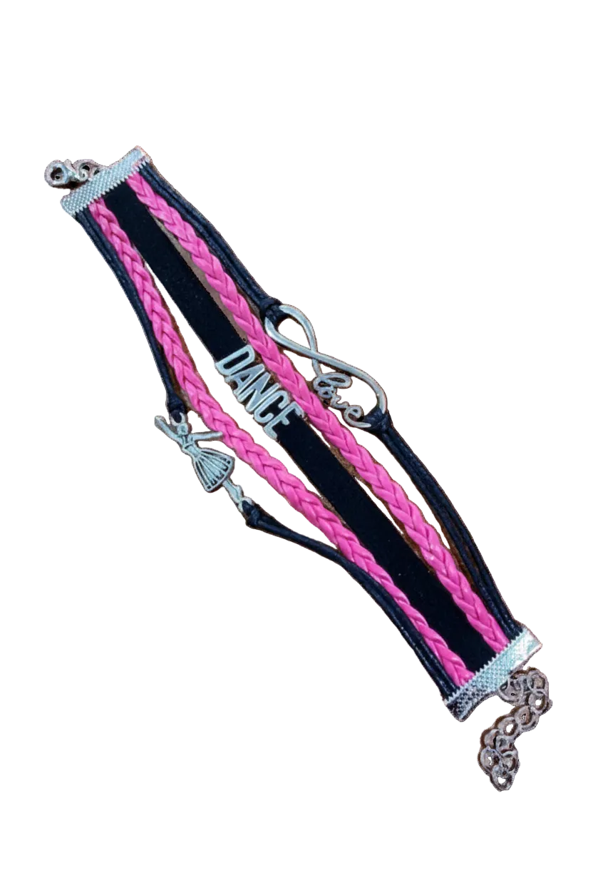 Dance Bracelet hot pink black