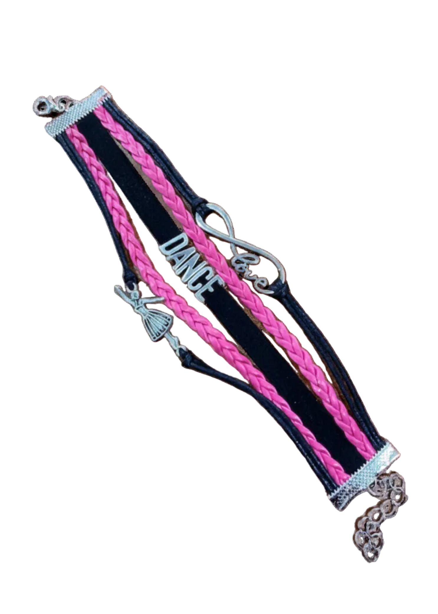 Dance Bracelet hot pink black