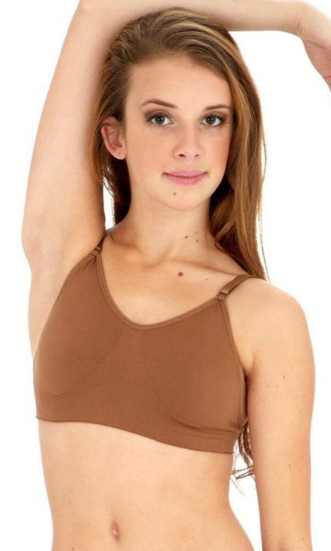 Seamless Camisole Bra Mocha front view