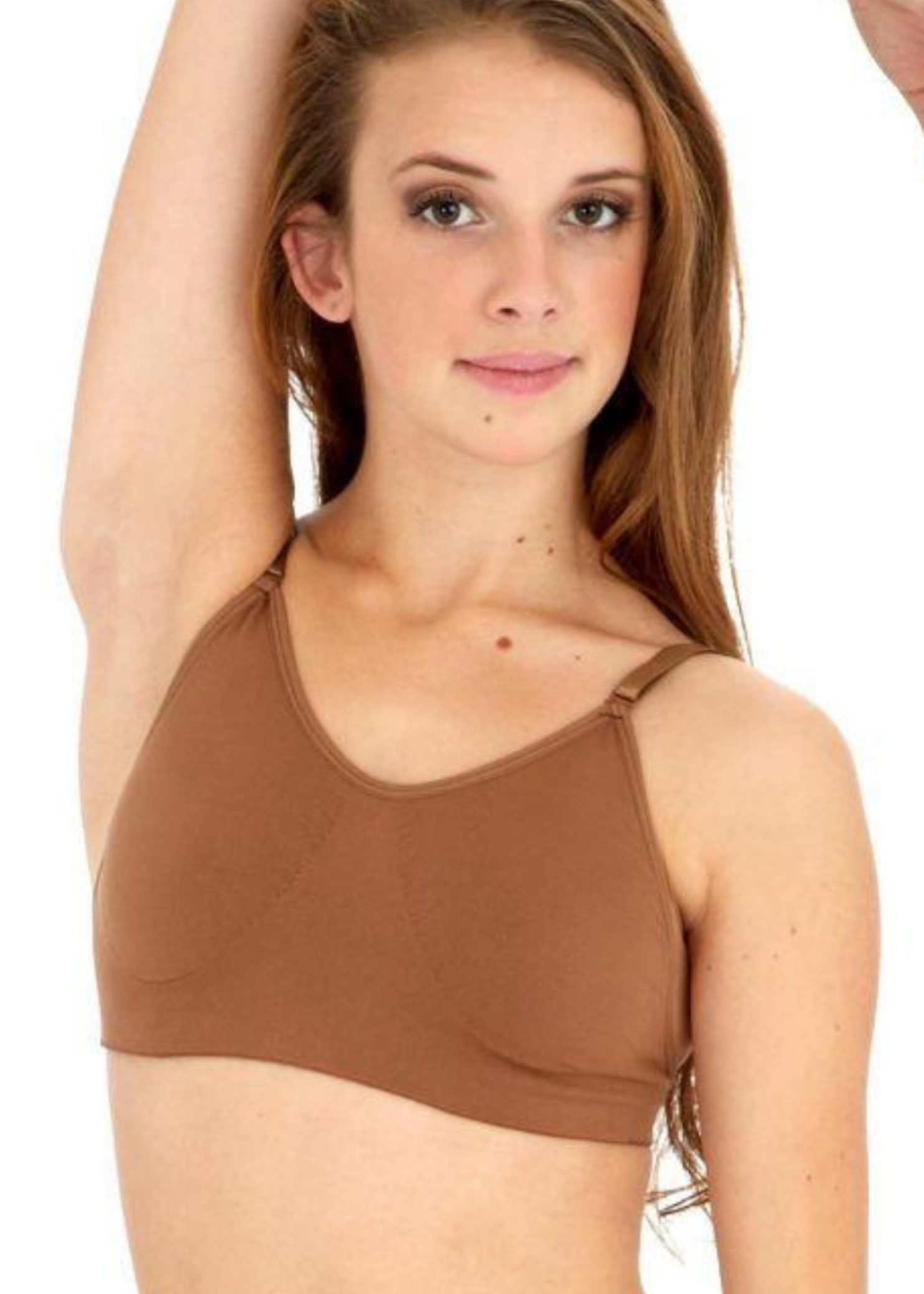 Seamless Camisole Bra Mocha front view