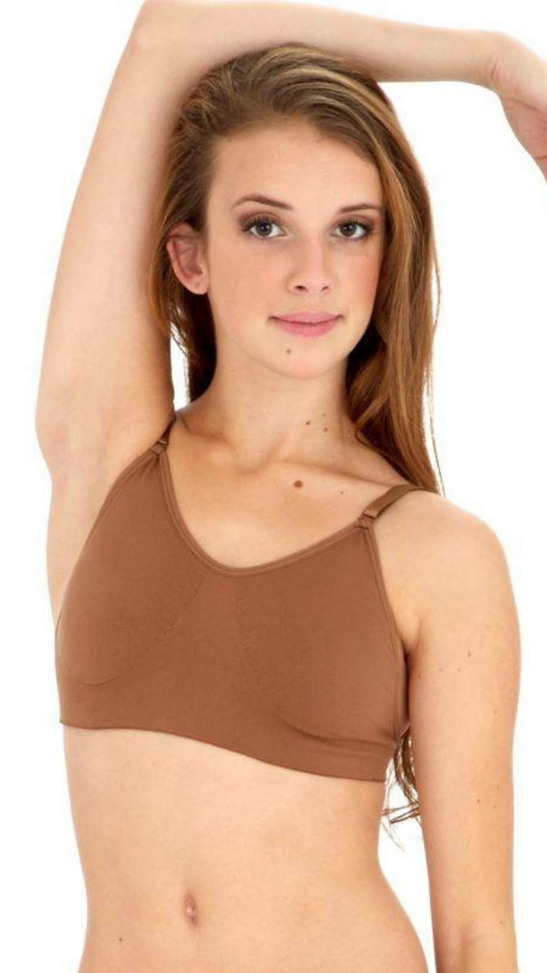 Seamless Camisole Bra Mocha front view