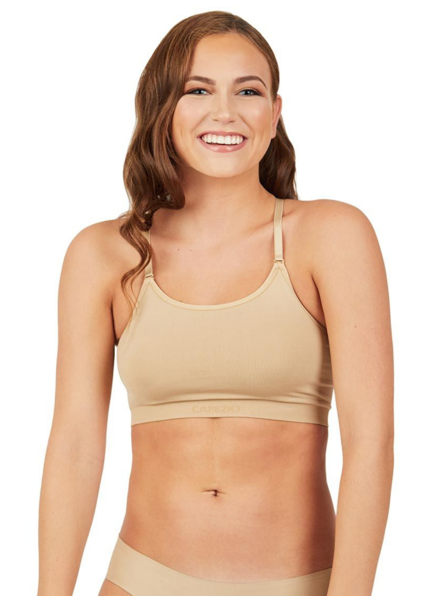 Longline Seamless Bra Nude front view