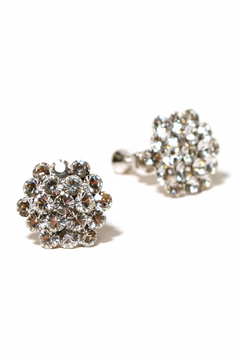 Clip Clear Cluster Earrings