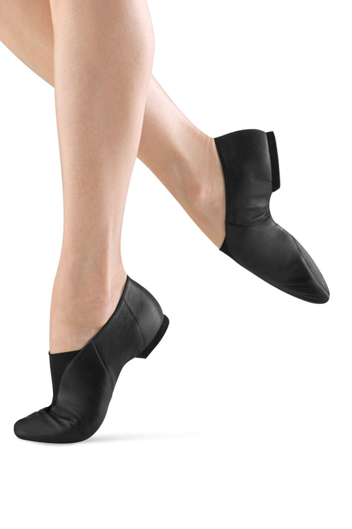 Super Jazz Slip-On Jazz Shoe Black lateral and medial side view