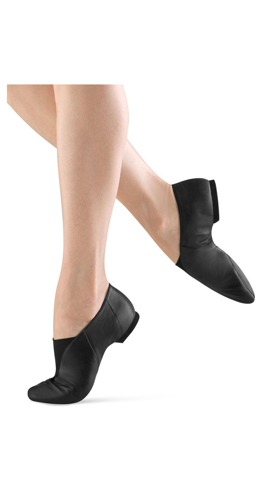 Super Jazz Slip-On Jazz Shoe Black lateral and medial side view
