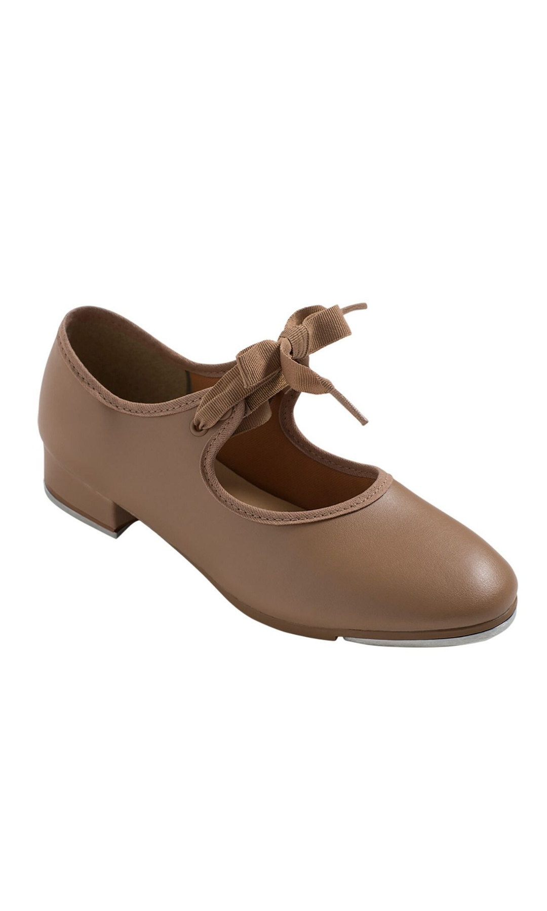 Val Tie and Snap Tap Shoe for Adult Caramel side view
