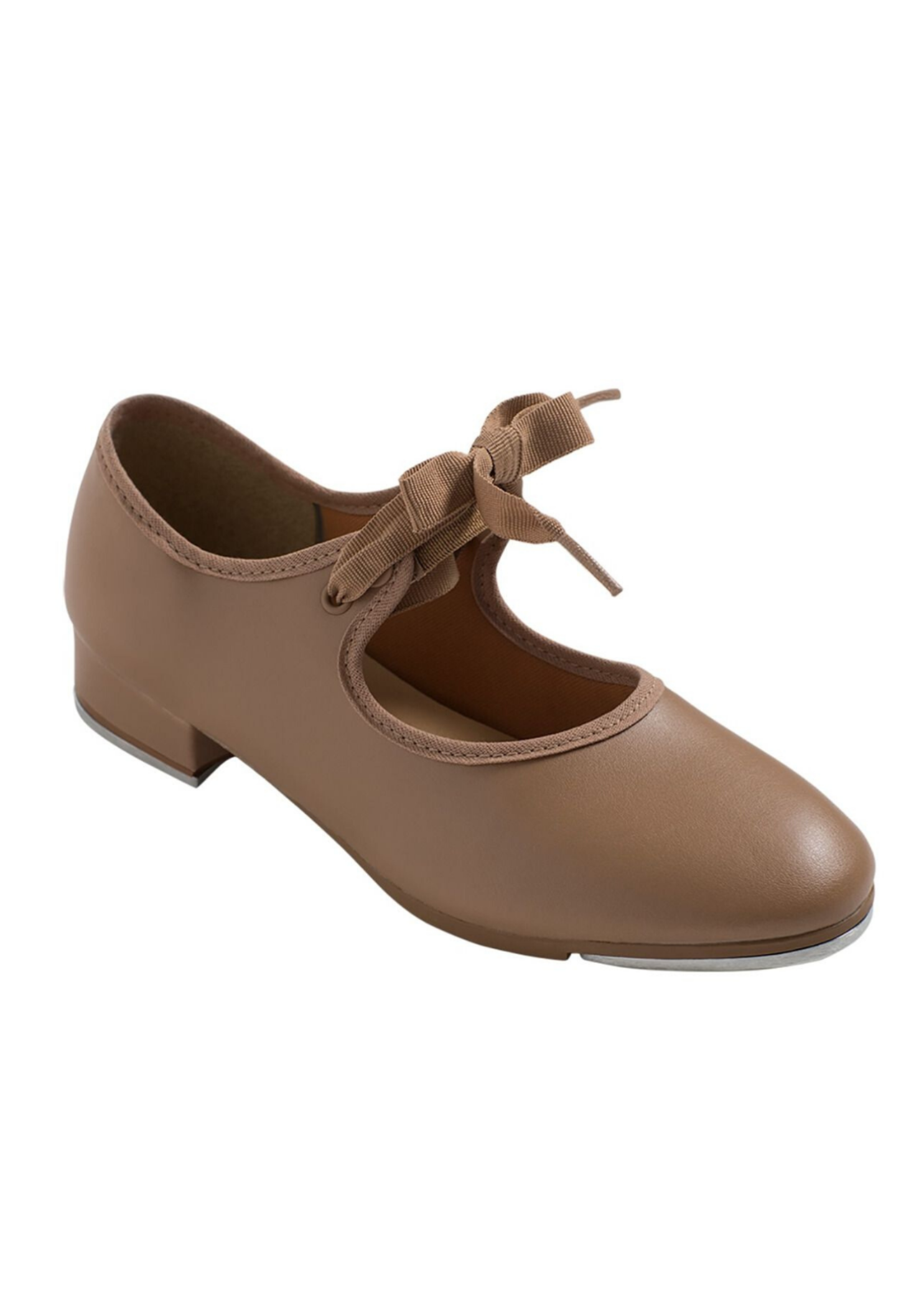 Val Tie and Snap Tap Shoe for Adult Caramel side view