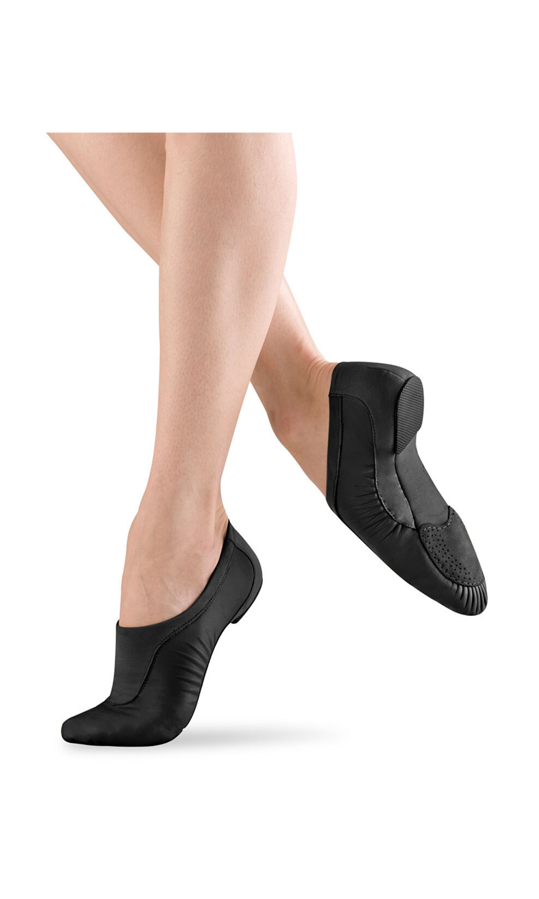 Pulse Leather Jazz Shoe Black lateral side and bottom view