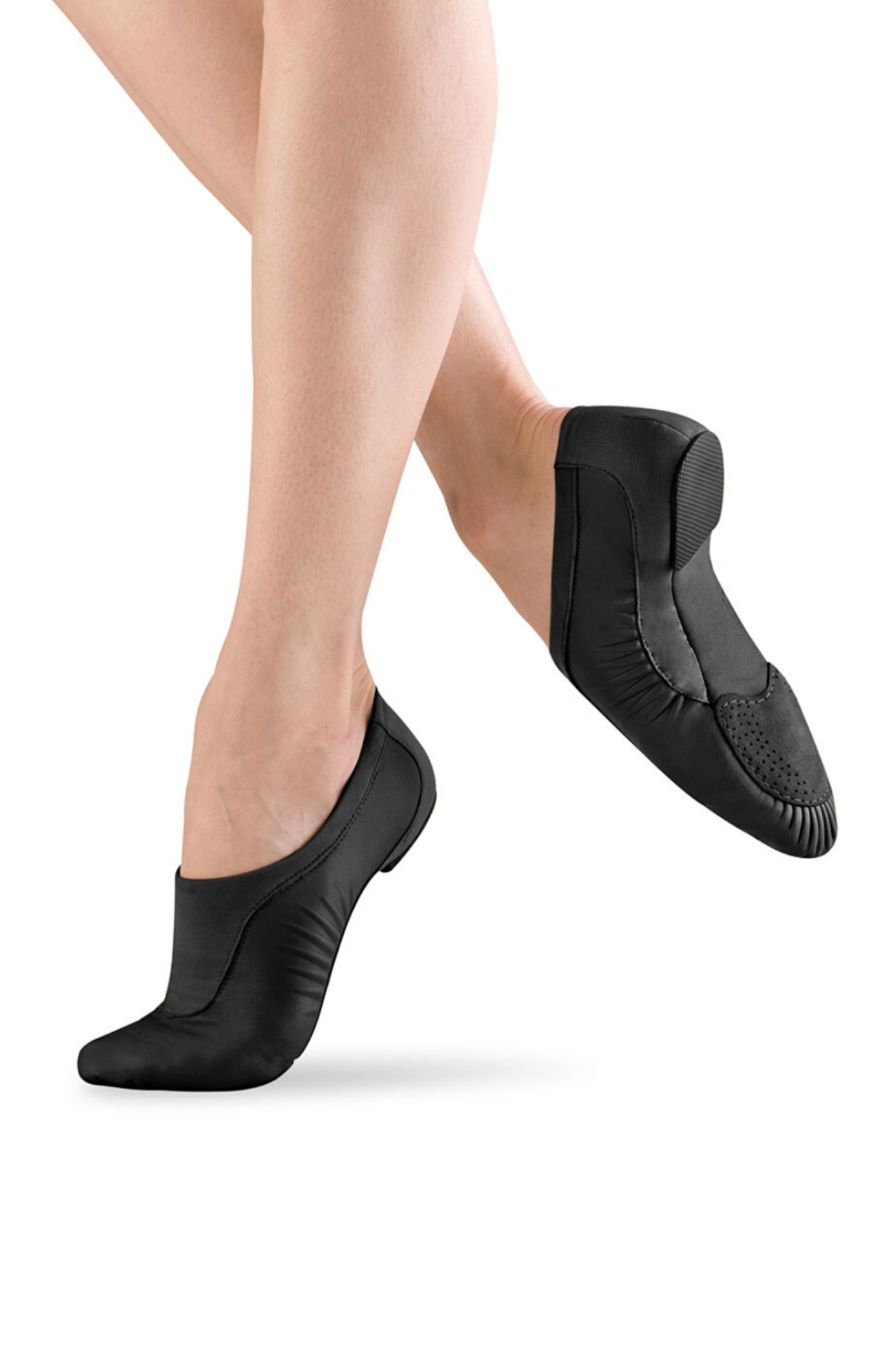 Pulse Leather Jazz Shoe Black lateral side and bottom view