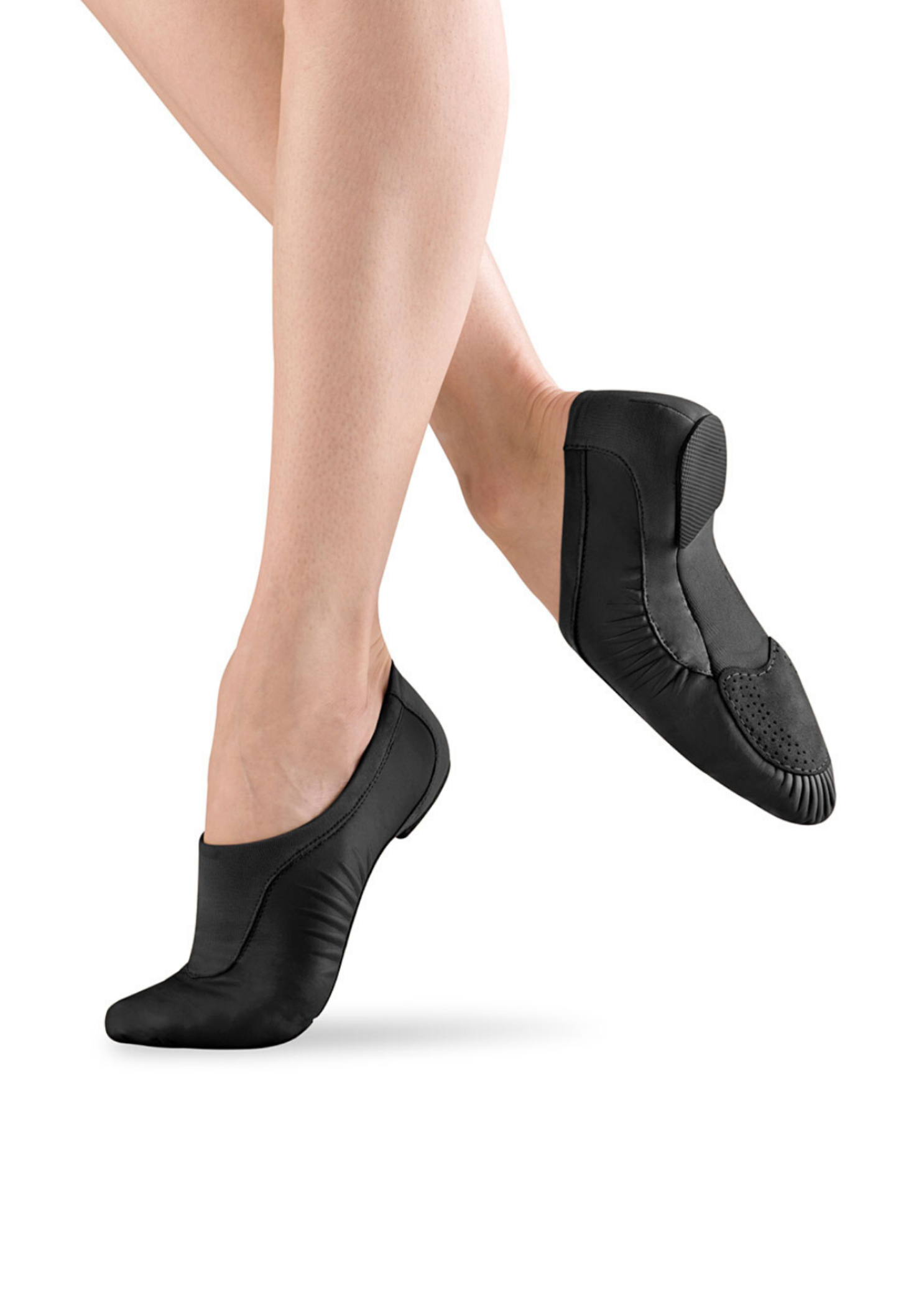 Pulse Leather Jazz Shoe Black lateral side and bottom view