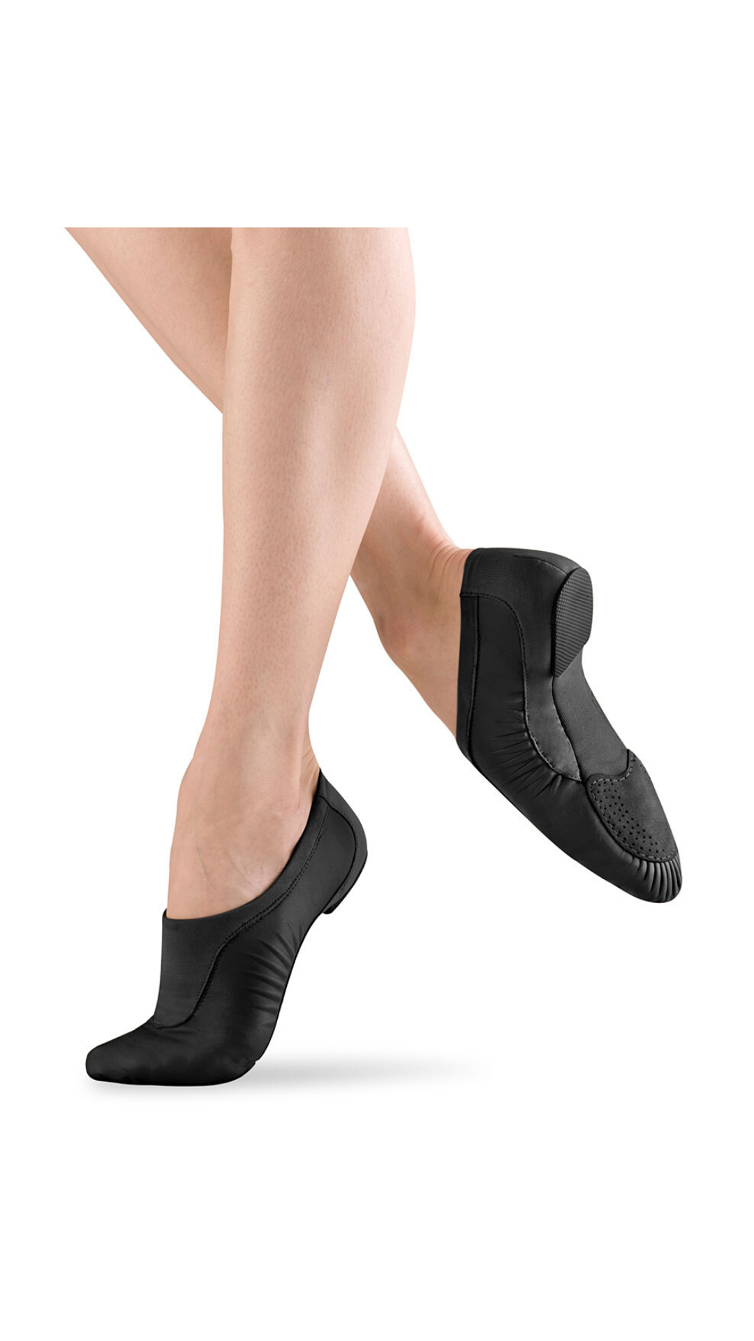 Pulse Leather Jazz Shoe Black lateral side and bottom view