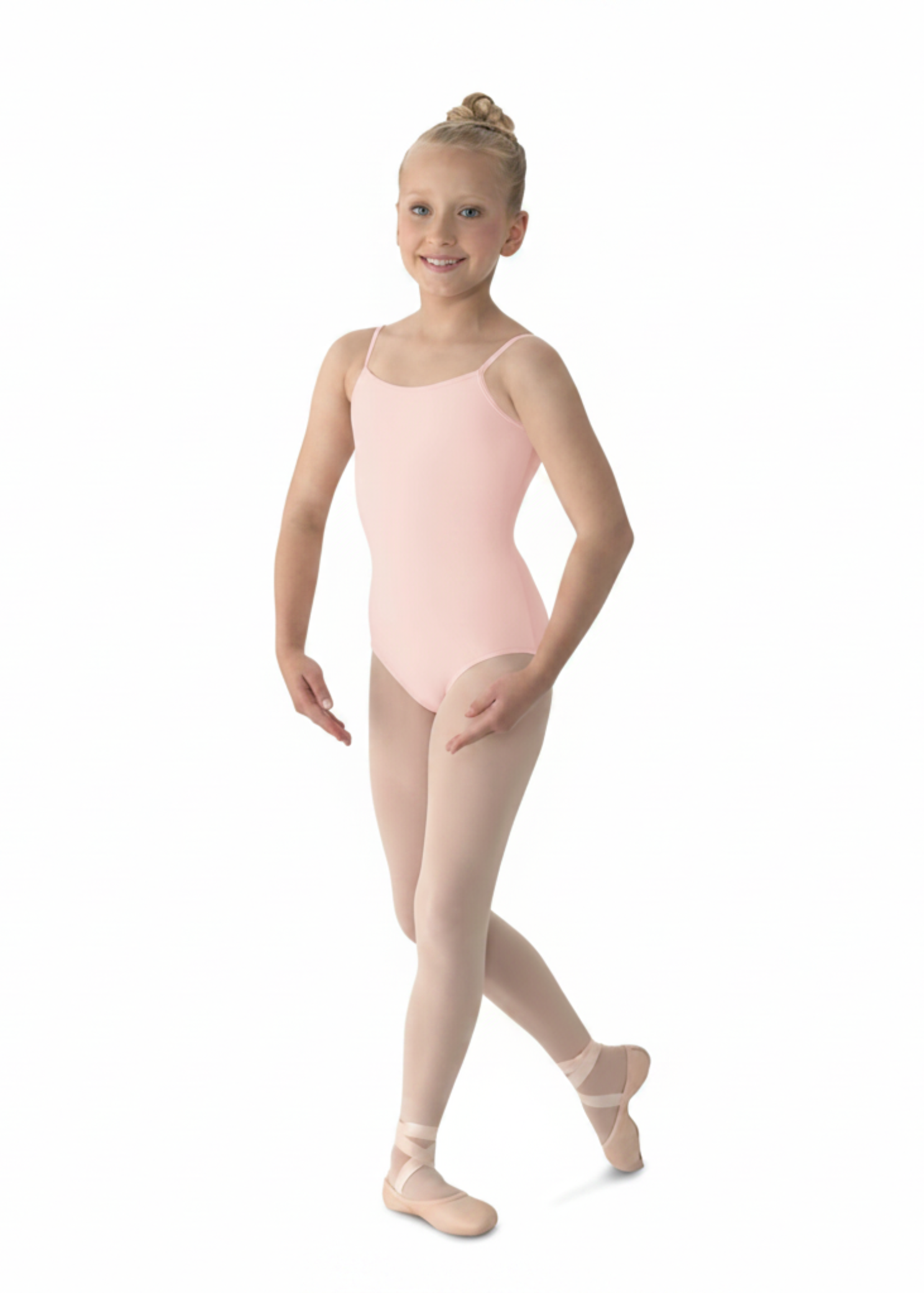 Scoop Front Leotard Pink front view