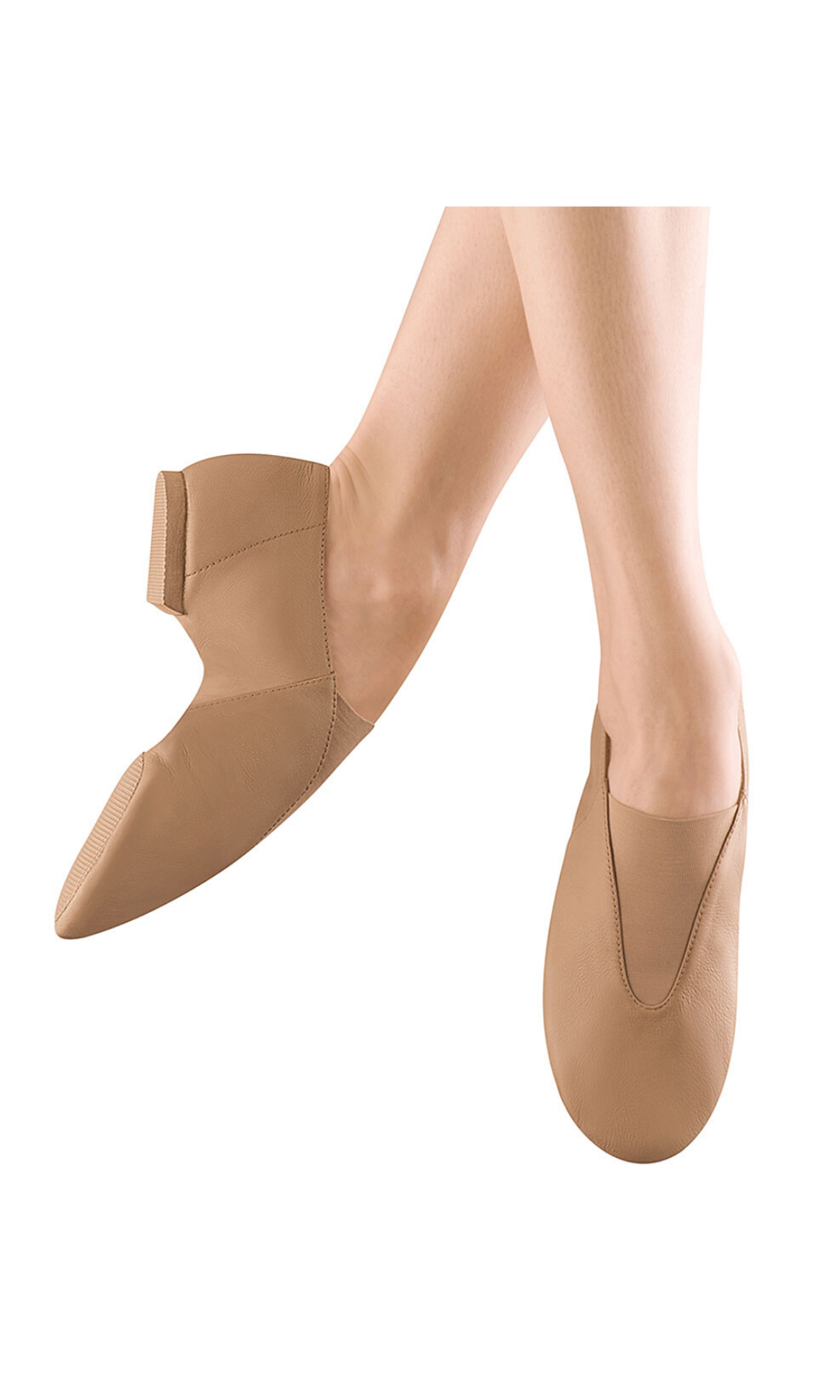 Super Jazz Slip-On Jazz Shoe Tan top and medial side view