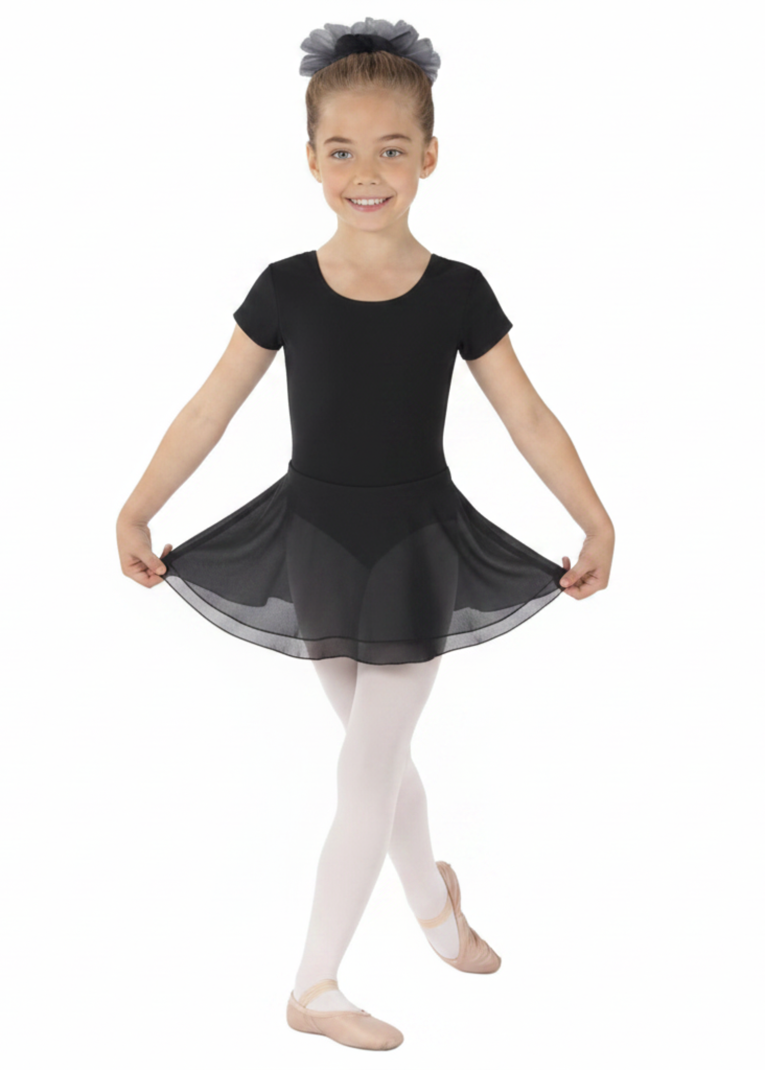 Short Sleeve Dress Black front view