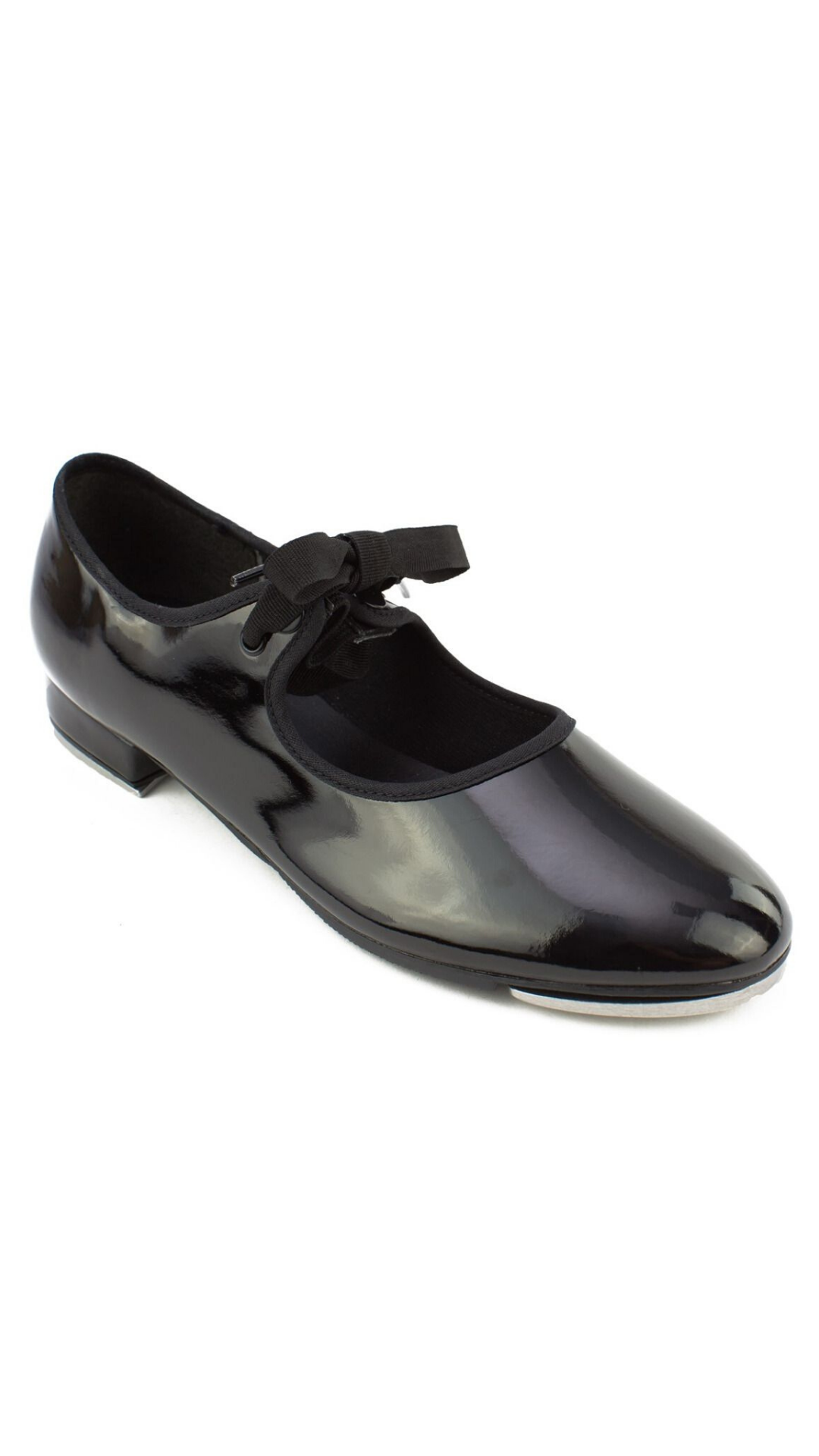 Val Tie and Snap Tap Shoe for Adult Black side view