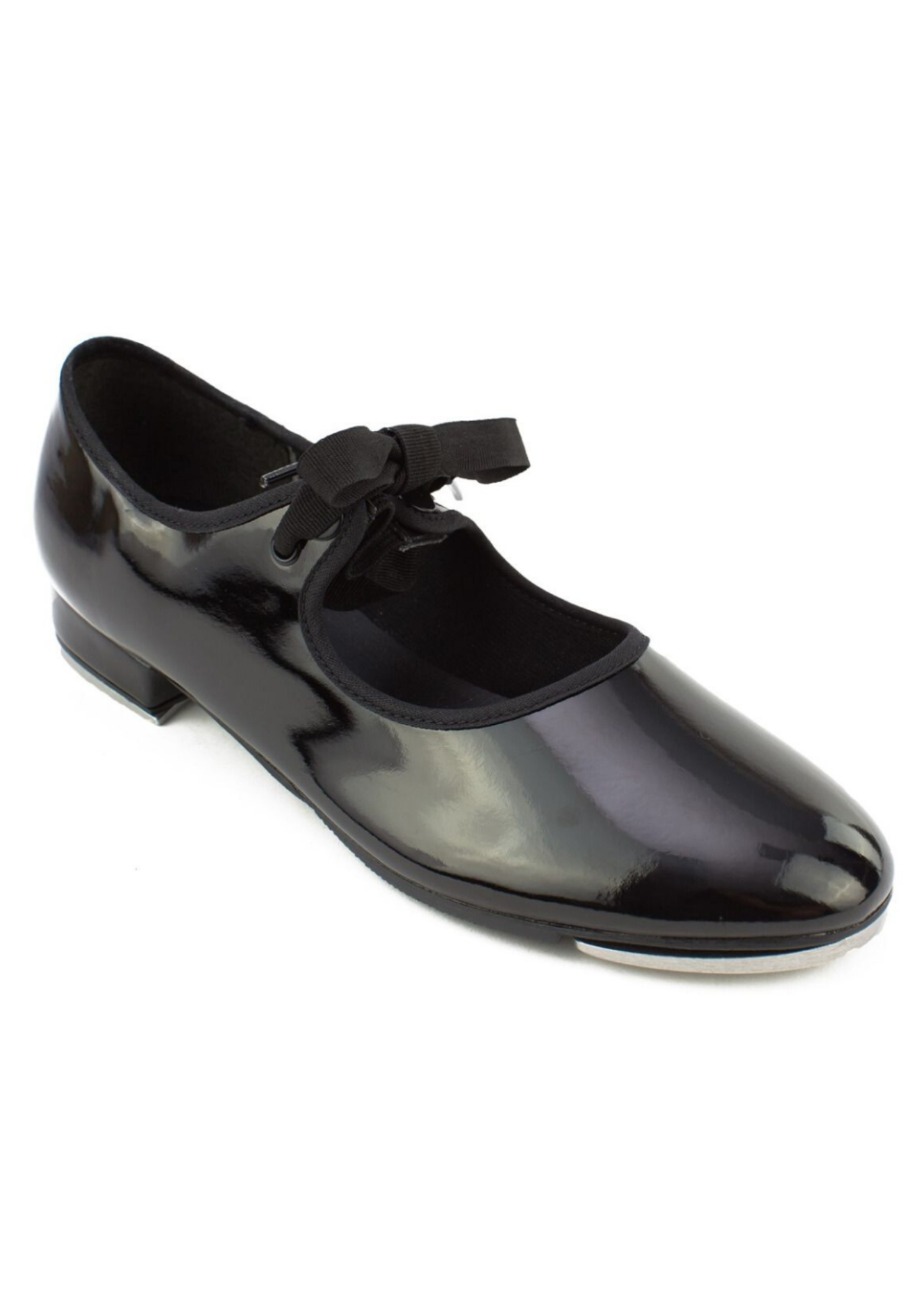 Val Tie and Snap Tap Shoe for Adult Black side view