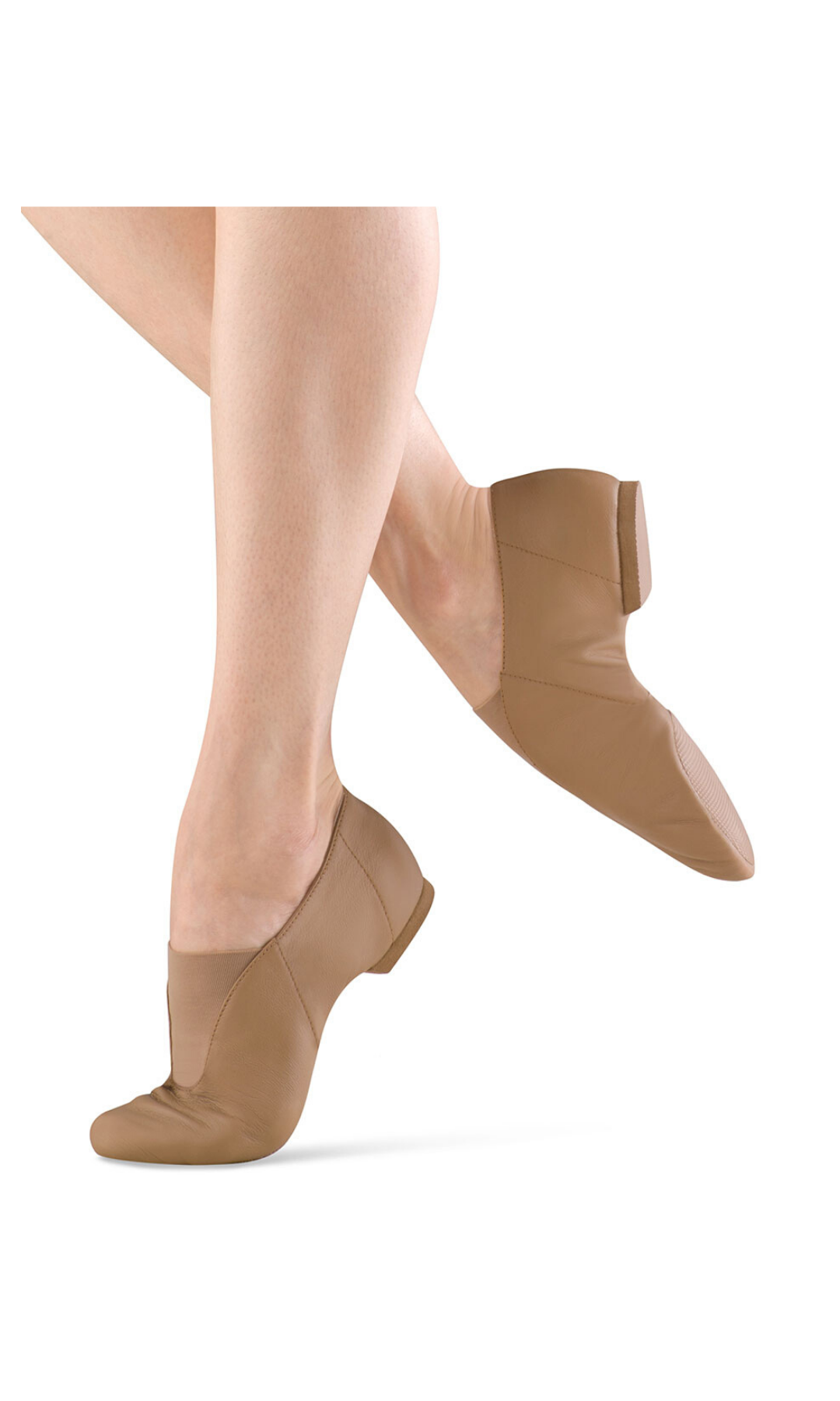 Super Jazz Slip-On Jazz Shoe Tan lateral and medial side view